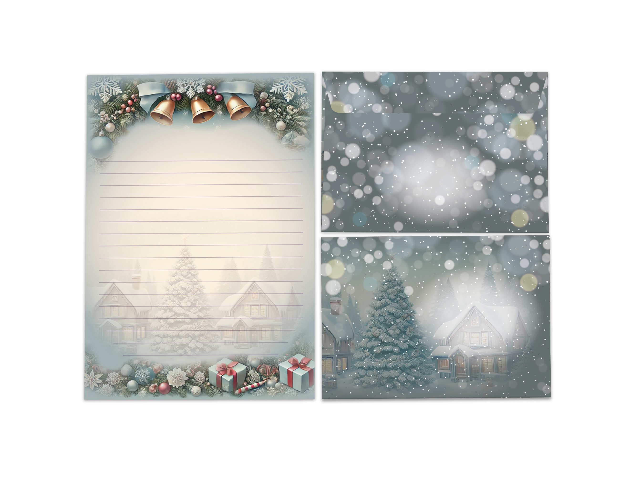 LIMONIA Briefpapier Set Kinder Briefblock A5 mit Umschlägen Notizblock Weihnachten, Weihnachtsbriefpapier, Weihnachtsgrüße, Geschenk Idee