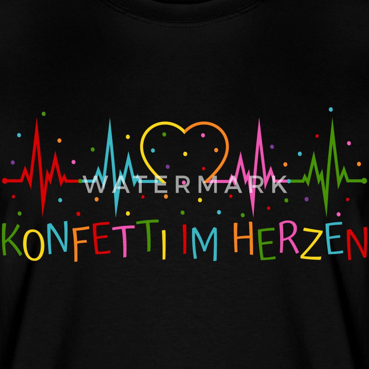 Spreadshirt T-Shirt Konfetti im Herzen Herzschlag Herz EKG Relaxed Fit Unis günstig online kaufen
