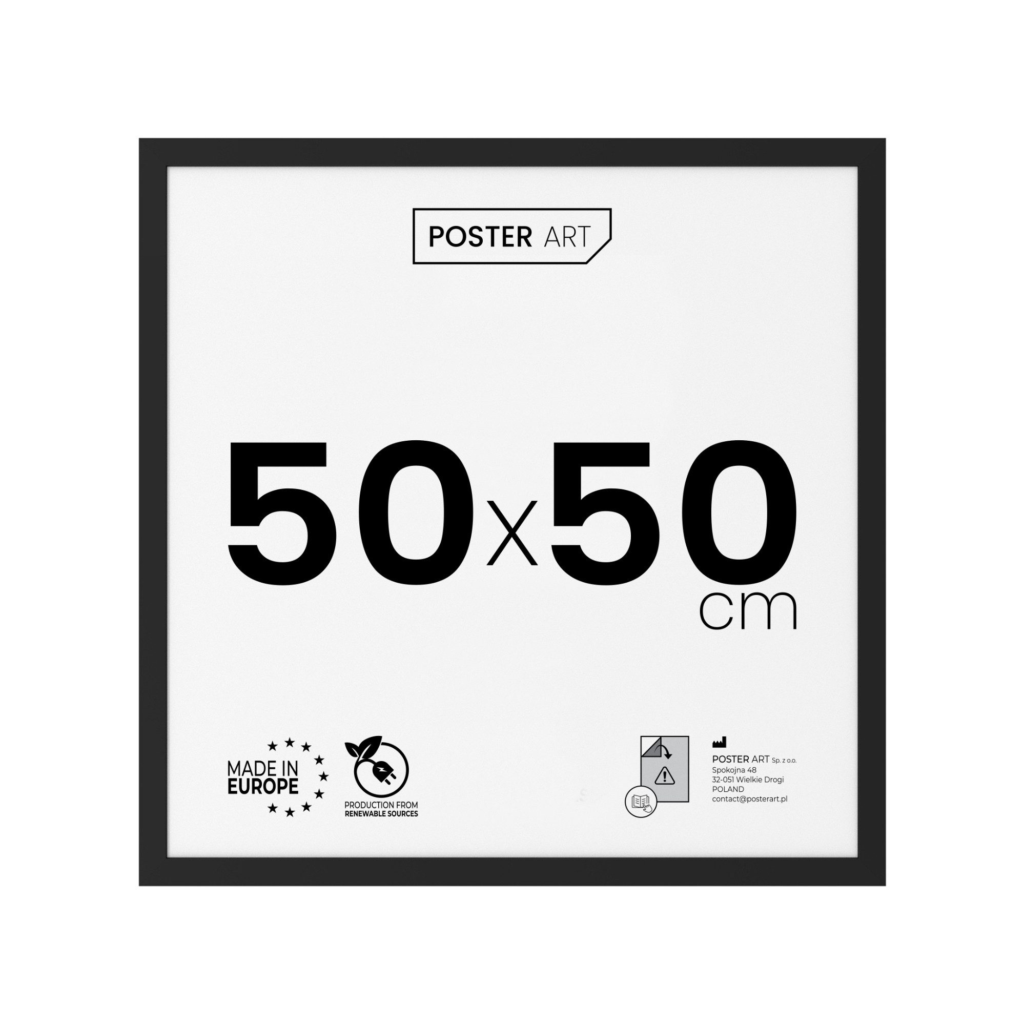 POSTER ART Bilderrahmen modern aus MDF mit Kunststoffglas für Fotos & Poster, für 1 Bilder