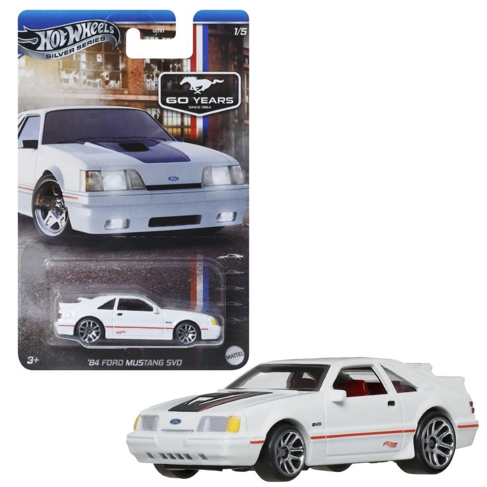 Hot Wheels Spielzeug-Rennwagen Ford Mustang SVO 1984 JBY50 Hot Wheels Silver Series Fahrzeug