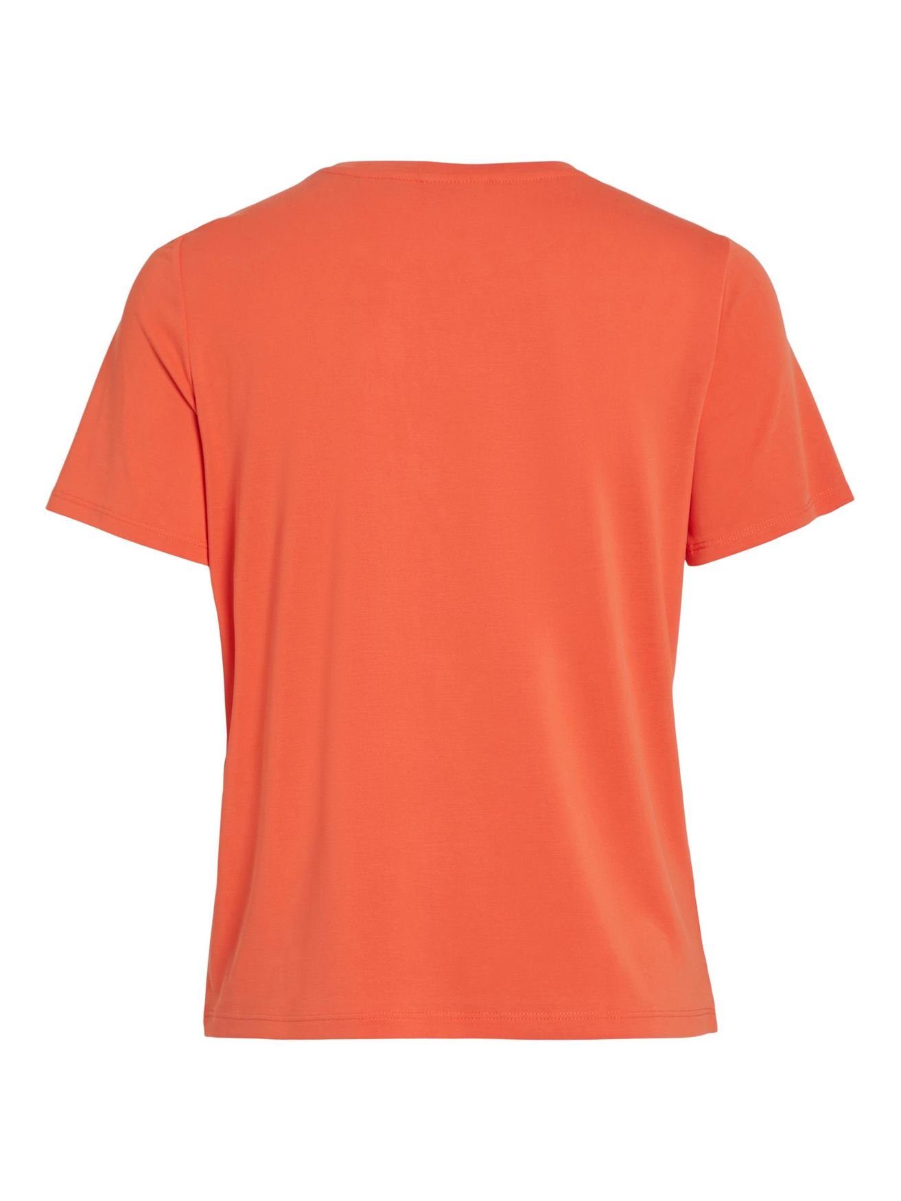 Oberteil Orange T-Shirt Top Basic 4870 VIMODALA T-Shirt Kurzarm in Rundhals Vila