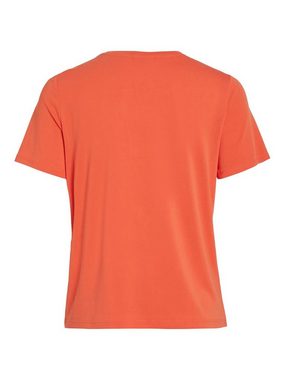 Vila T-Shirt Basic T-Shirt Kurzarm Rundhals Top Oberteil VIMODALA 4870 in Orange