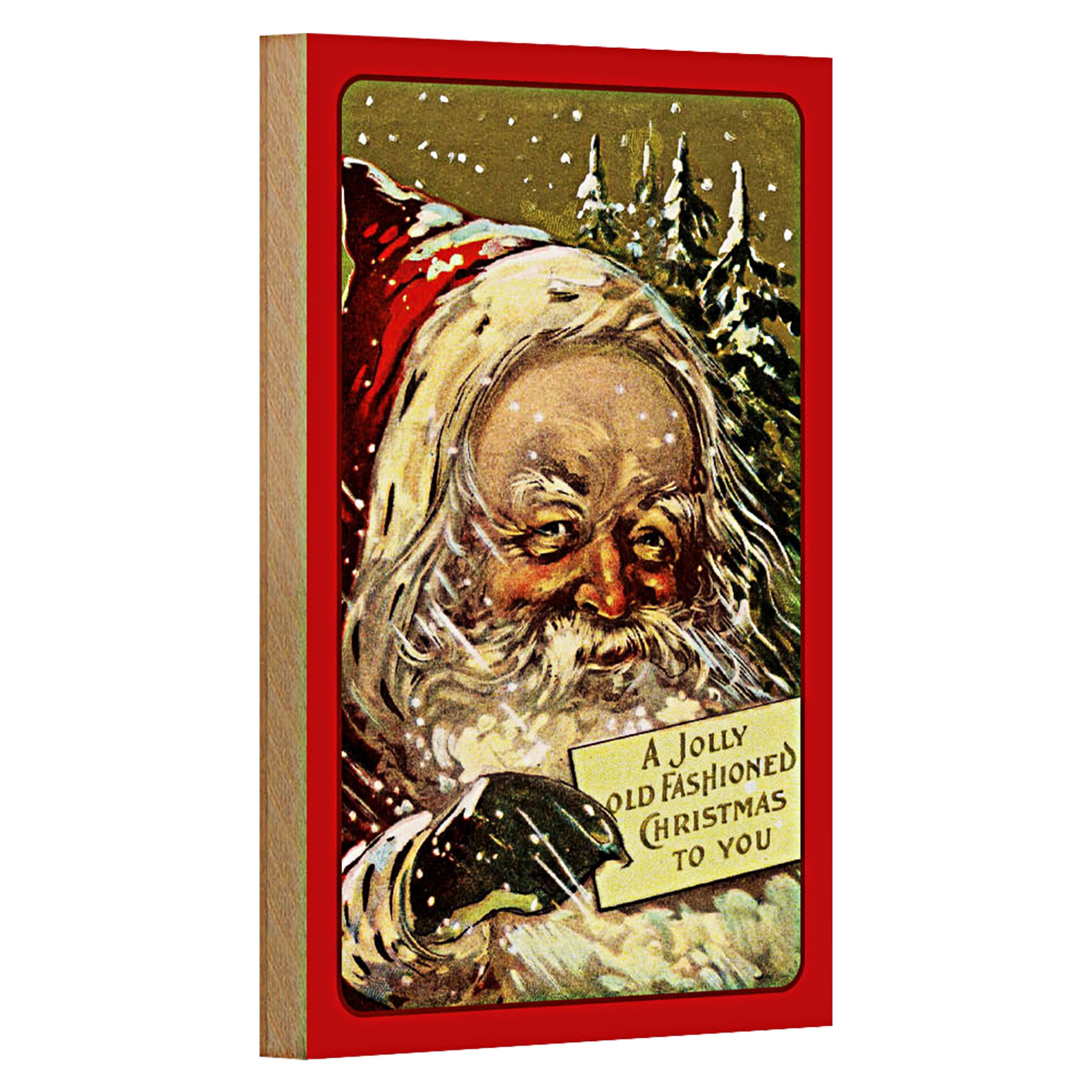 Roomando Holzbild Weihnachtsmann Winter Schnee Christmas 12x18cm