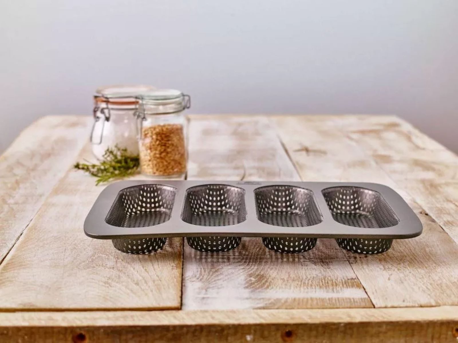 RBSports Backblech Birkmann Mini-Baguetteblech Laib & Seele, Karbonstahl, (1-St), perforiert