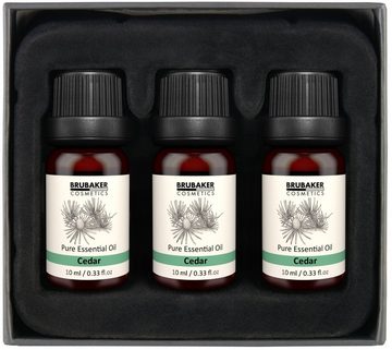 BRUBAKER Duftöl 3er-Set Zeder Öl - Kraft, Entspannung & Freier Atem (Naturrein & Vegan, 3 x 10 ml Zederöl Baumöl), Ätherische Öle Aromatherapie Geschenkset