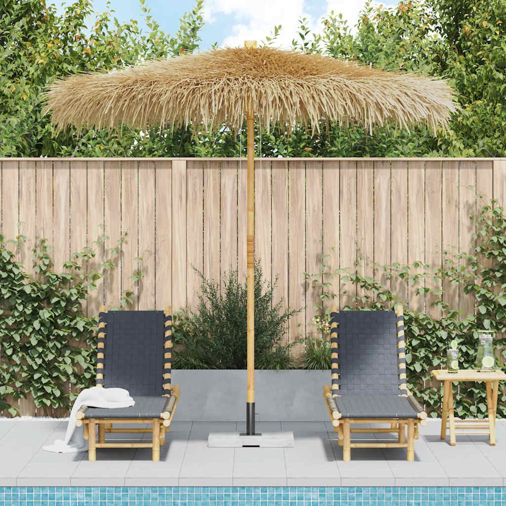 vidaXL Sonnenschirm Bambus-Sonnenschirm mit Bananenblatt-Dach 210 cm