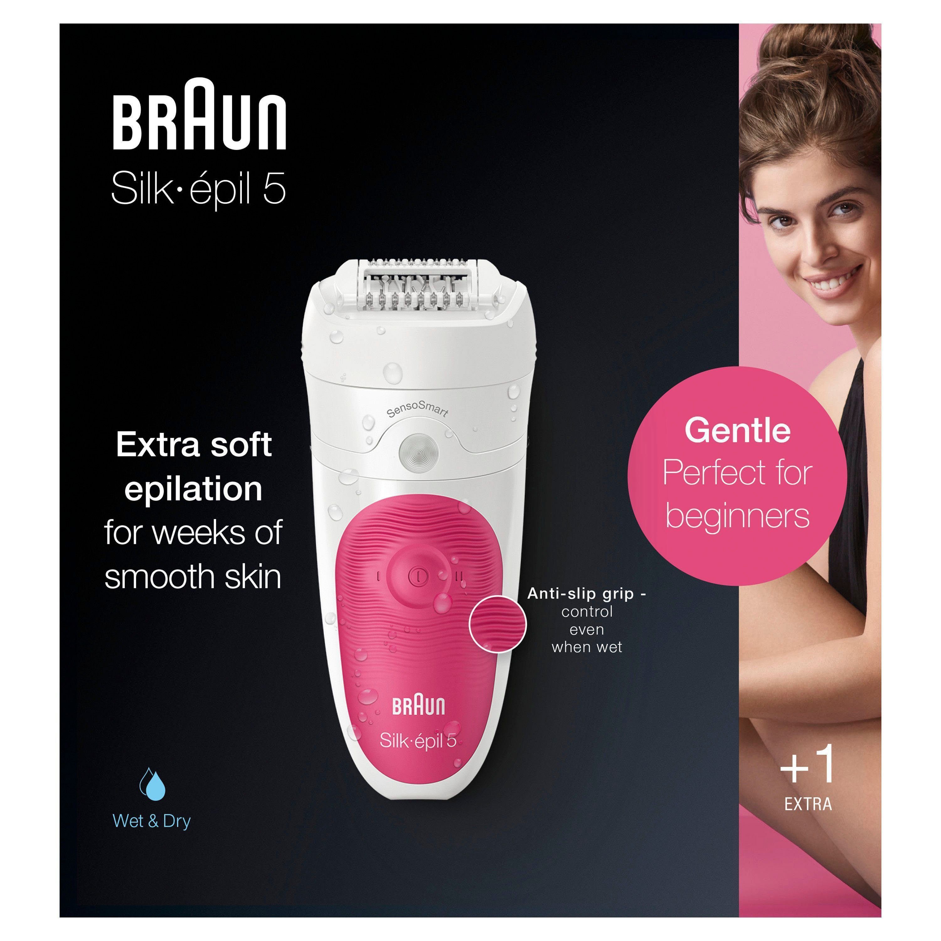 Braun Epilierer Silk-épil 5 Hochfrequenz-Massageaufsatz Wet&Dry, 5-500