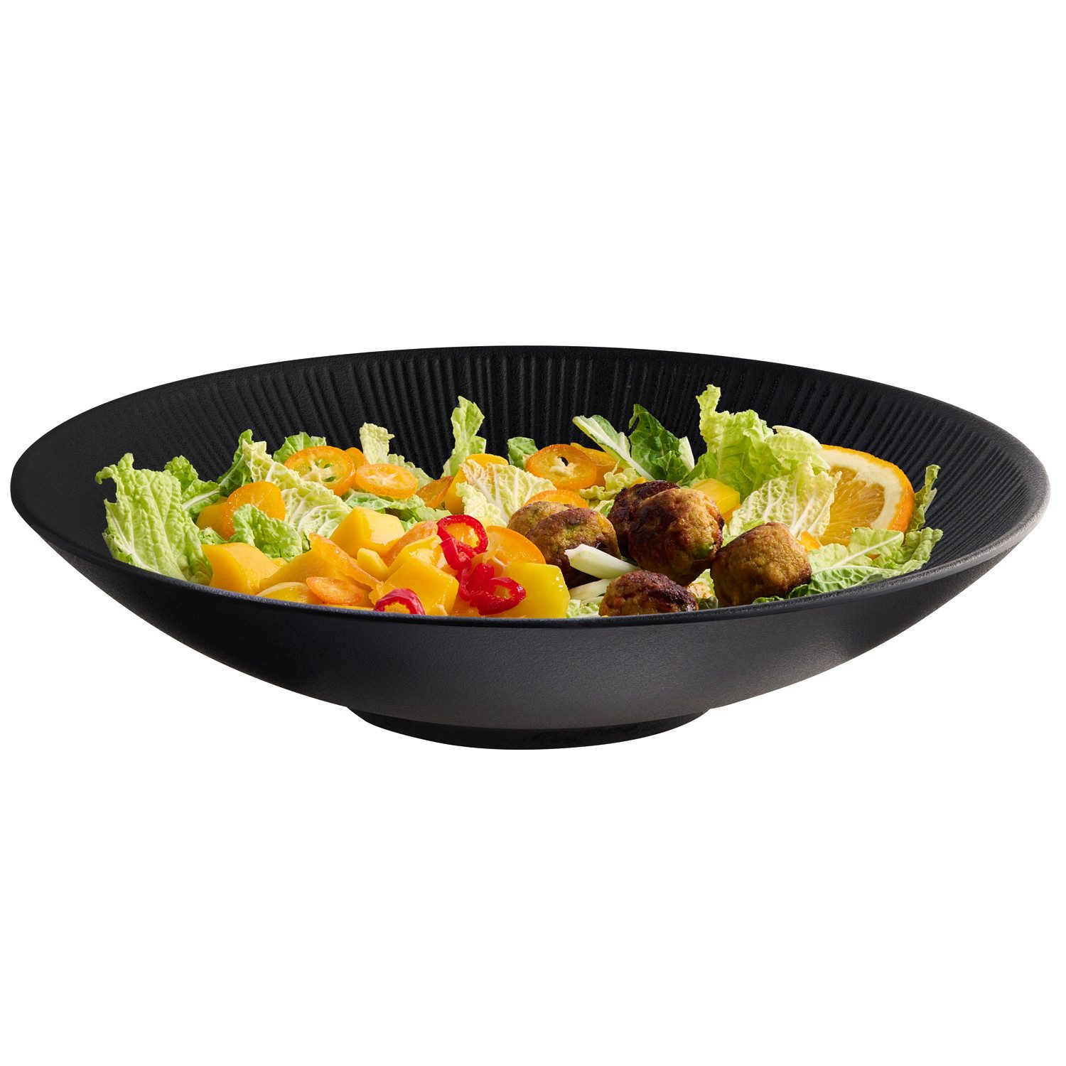 APS Schale NERO - Ø 35 cm, Melamin, (1-tlg), große Servierschale, bruchsicher, stapelbar, spülmaschinengeeignet