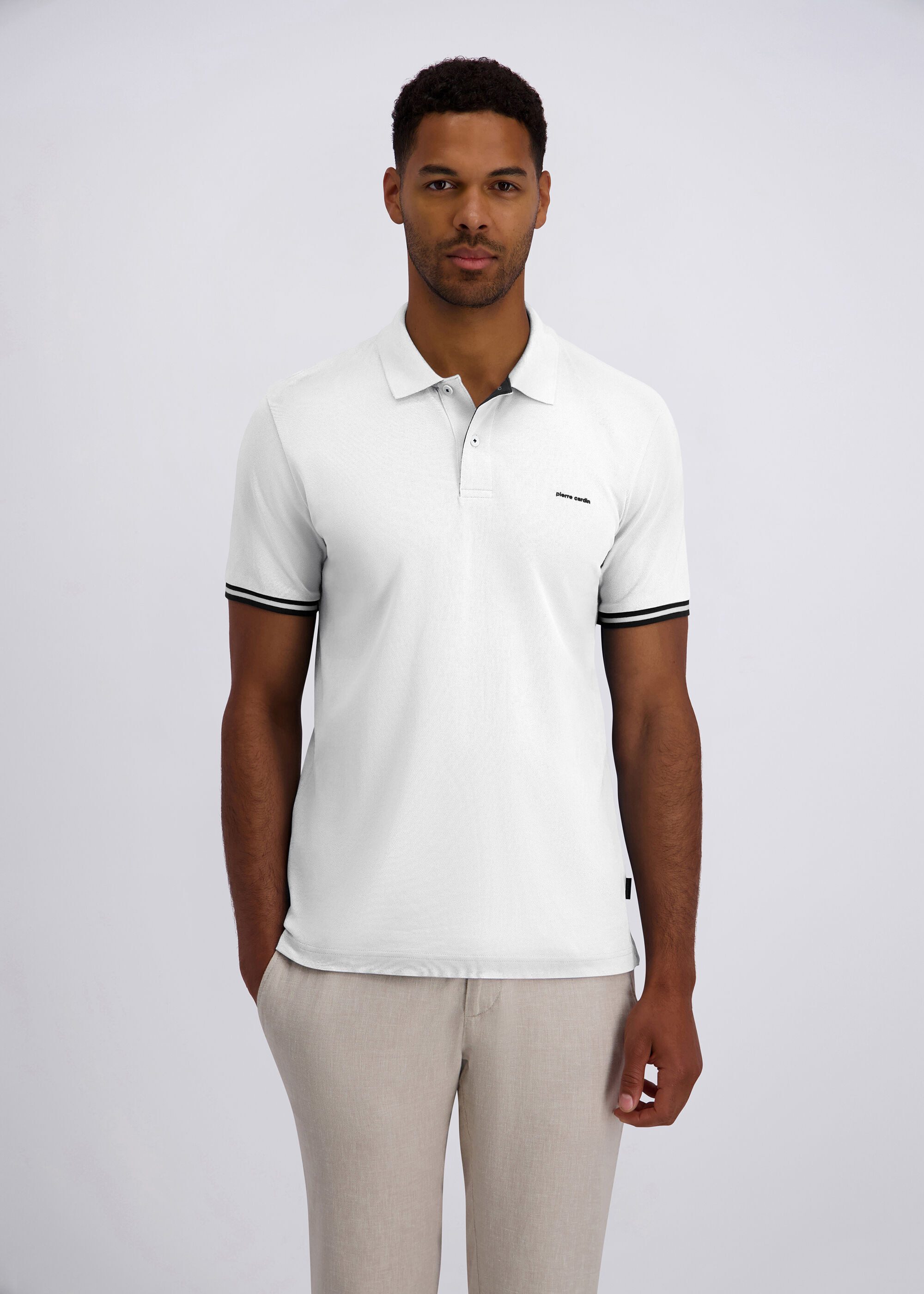 Pierre Cardin Poloshirt (1-tlg) mit Logo-Stitching