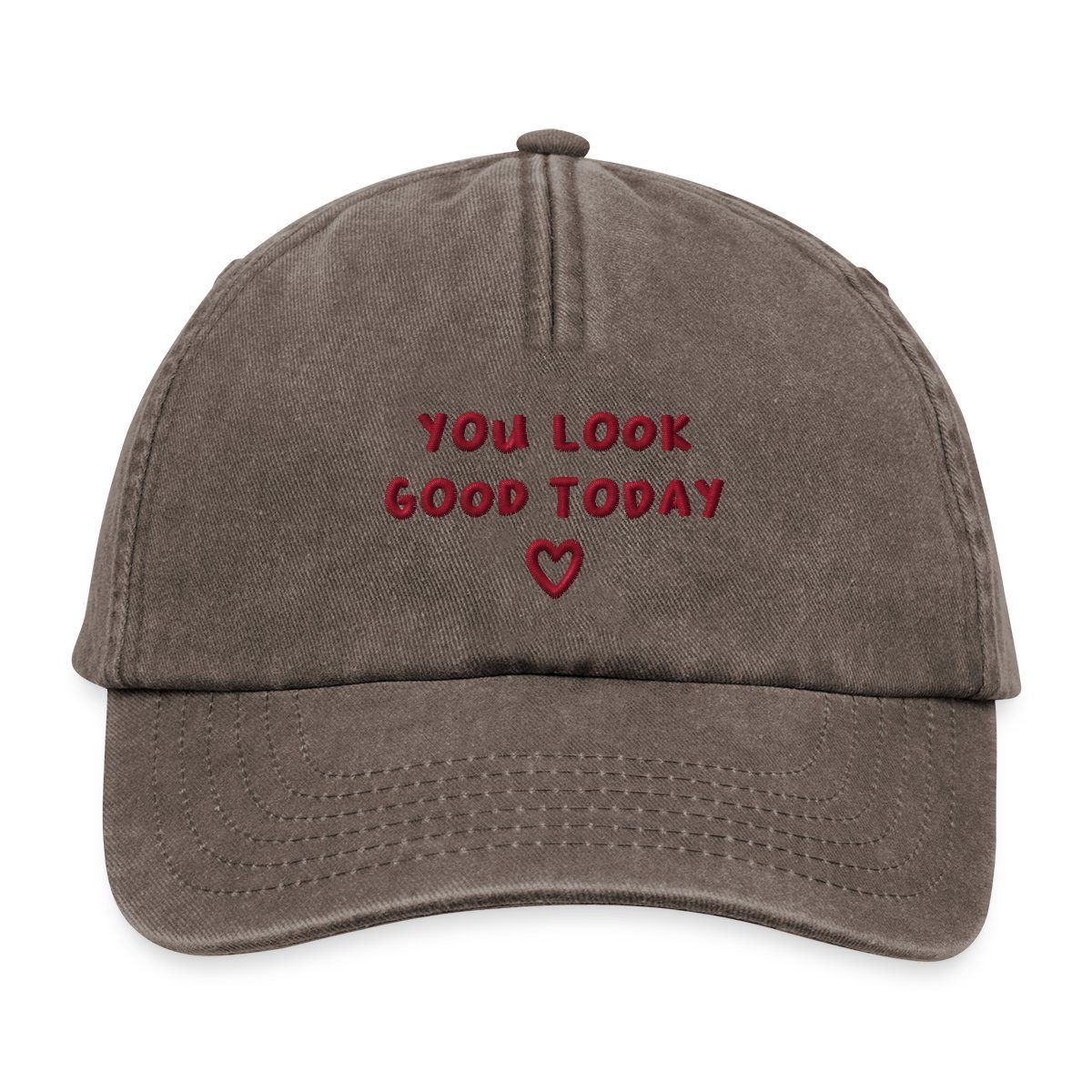 Spreadshirt Baseball Cap You Look Good Today Positiver Spruch Mit Herz Vintage Cap (1-St)