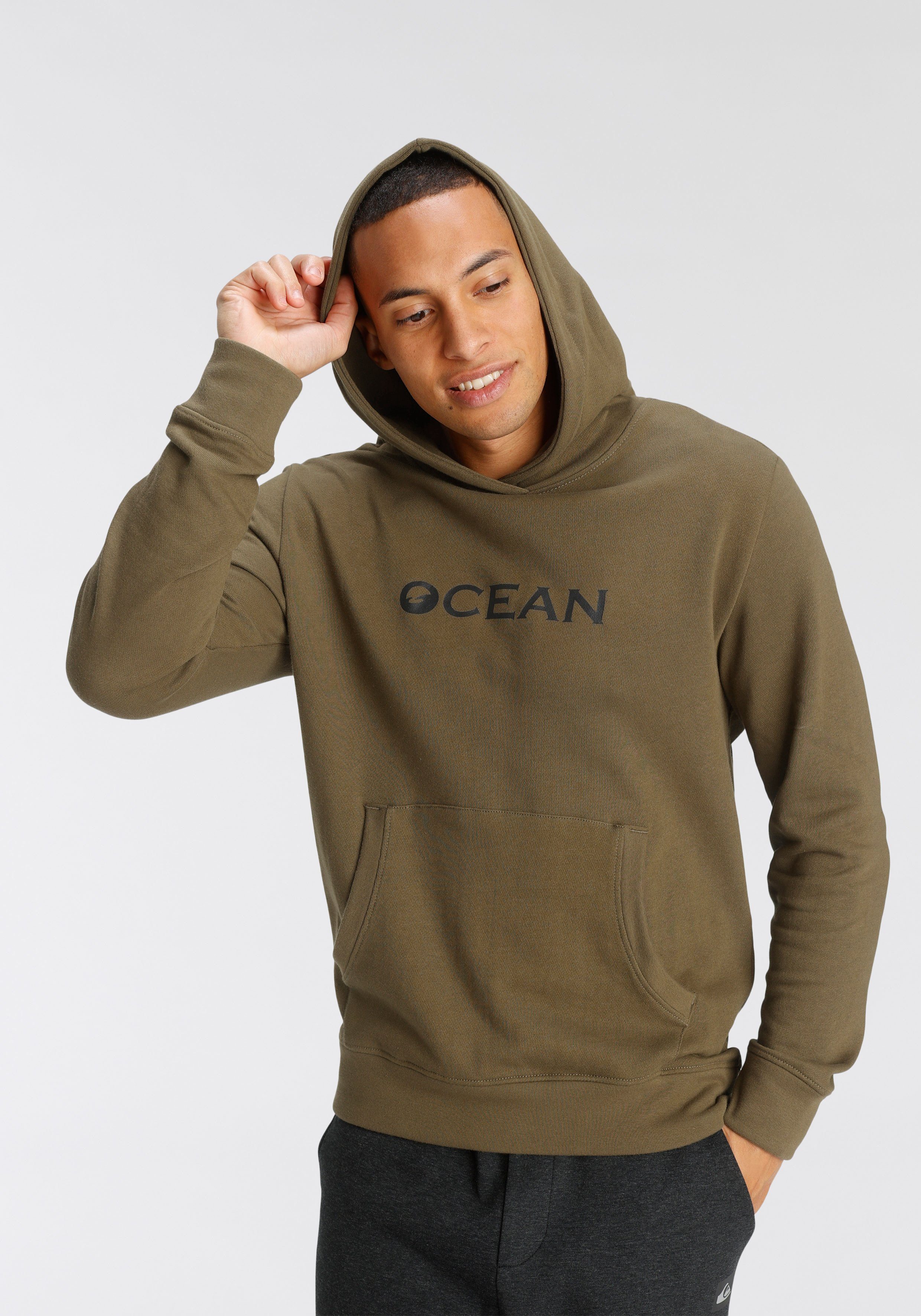 Ocean Sportswear Kapuzensweatshirt Essentials Hoody khaki Baumwolle reiner aus
