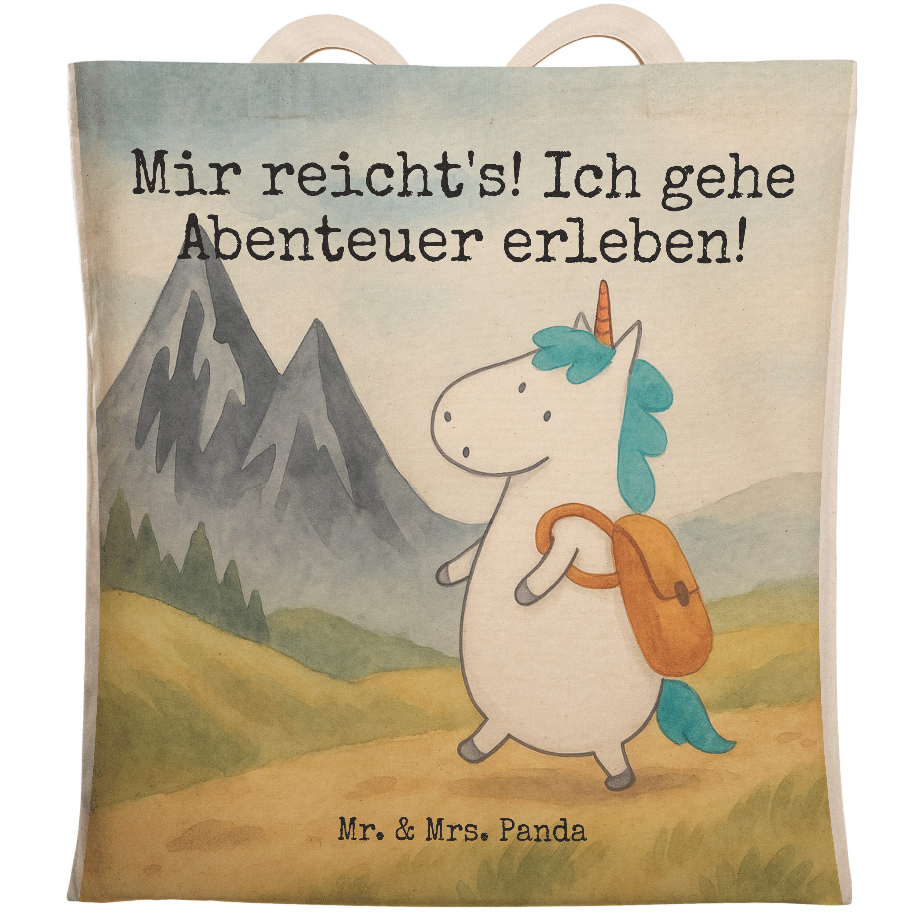 Tragetasche Einhorn Bergsteiger Design, Tote Bag, Weiß, Bag, Shoppingbag, Weltrei