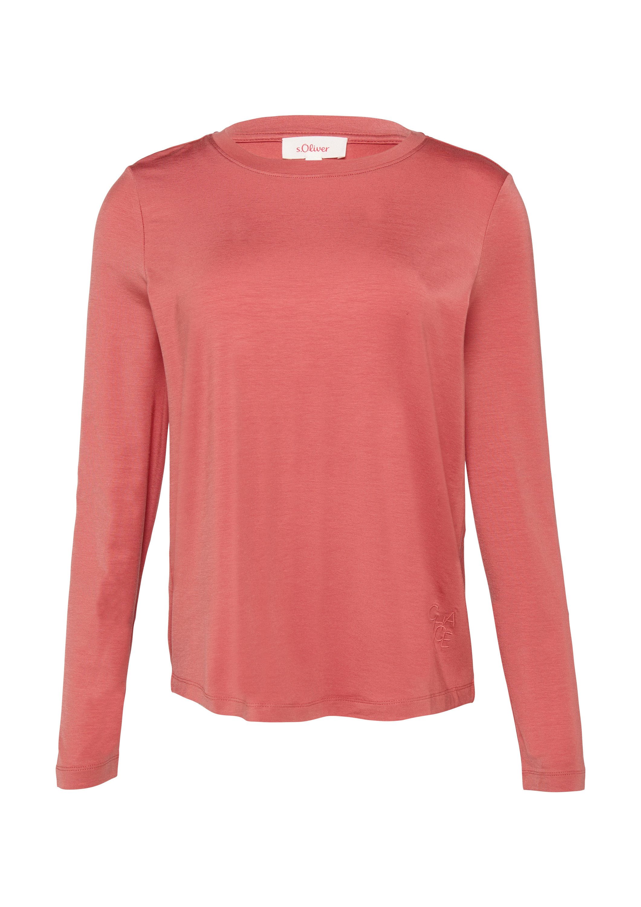 s.Oliver Langarmshirt T-Shirt Longsleeve aus Lyocellmix günstig online kaufen