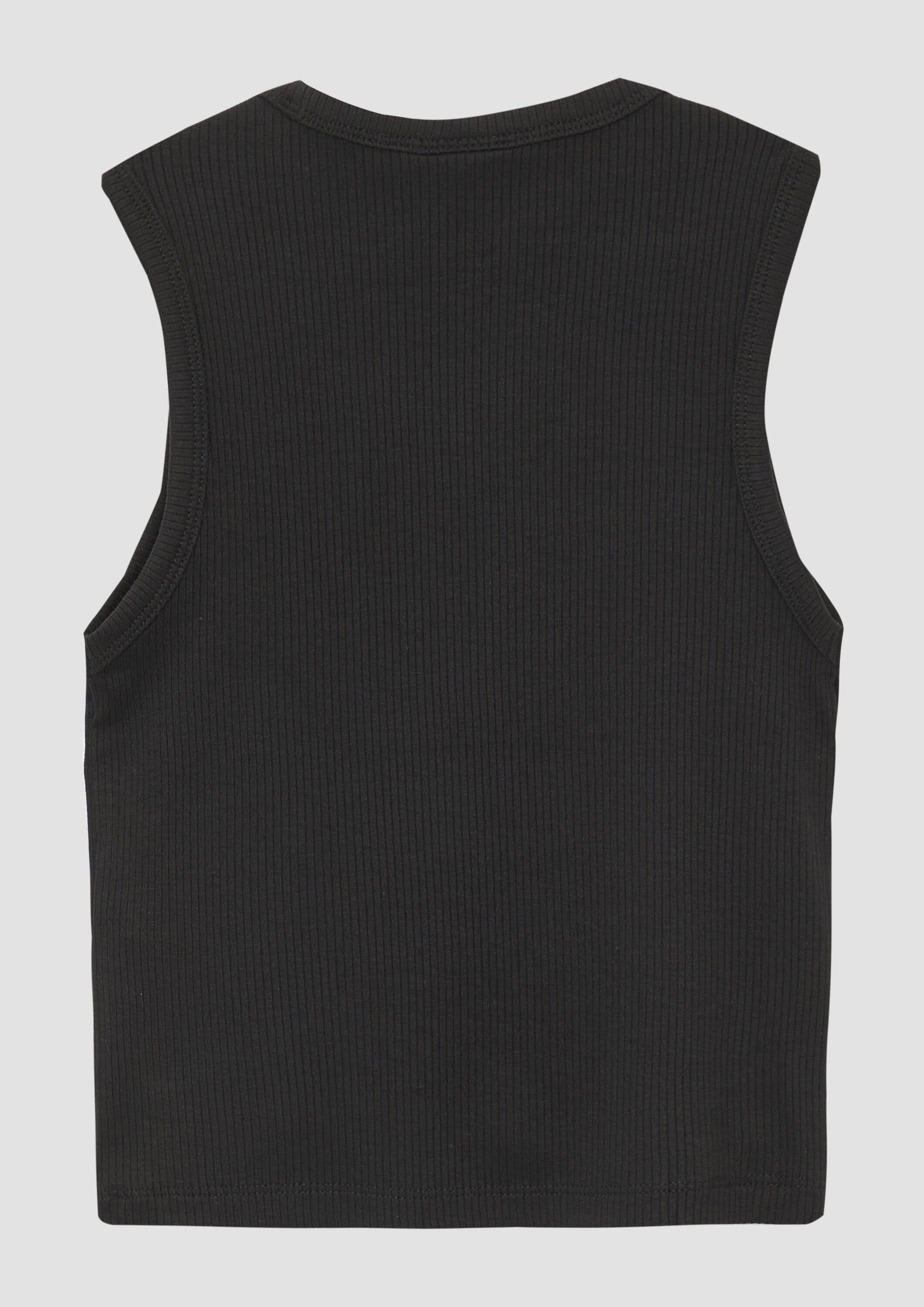 s.Oliver Muskelshirt T-Shirt Verkürztes Slim-Fit-Top mit Rippstruktur
