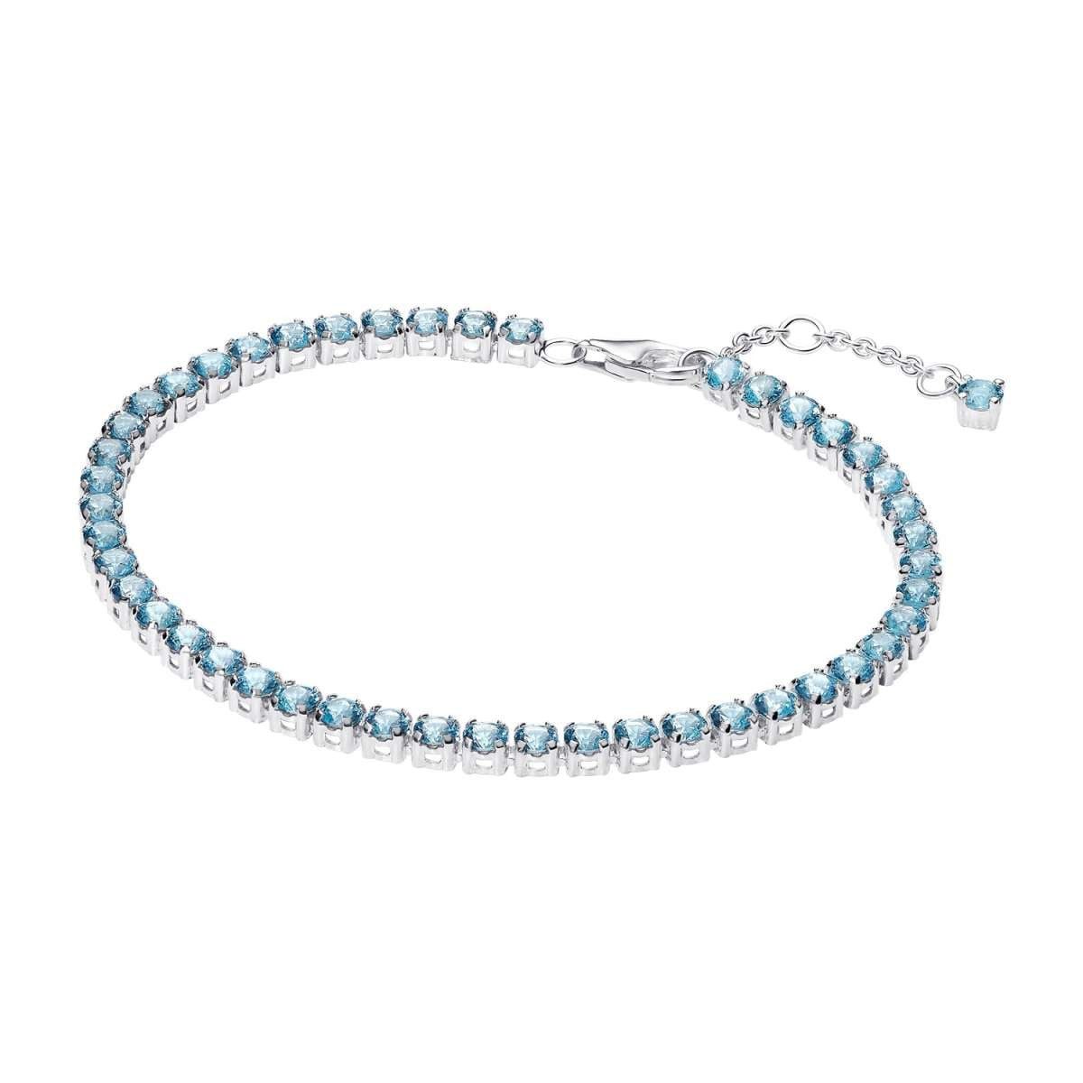 Pandora Tennisarmband 591469C03, für Damen Hellblau Silber
