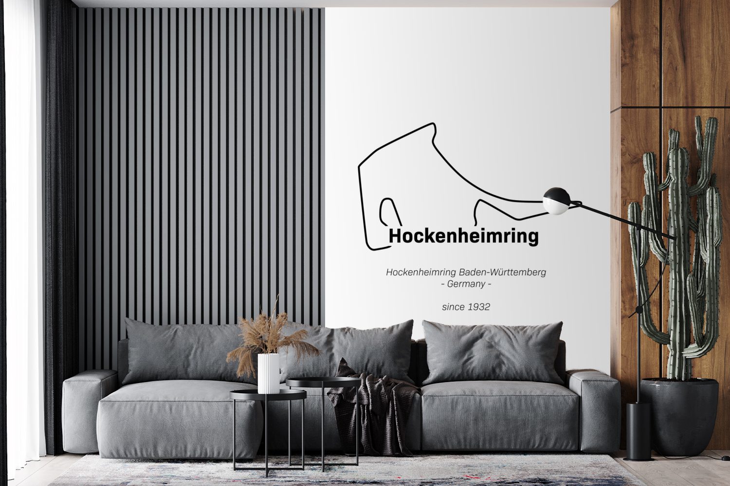Wohnzimmer, St), für Tapete Montagefertig Wandtapete Formel bedruckt, (3 MuchoWow Vinyl - Fototapete - Rennstrecke, Deutschland 1 Matt,
