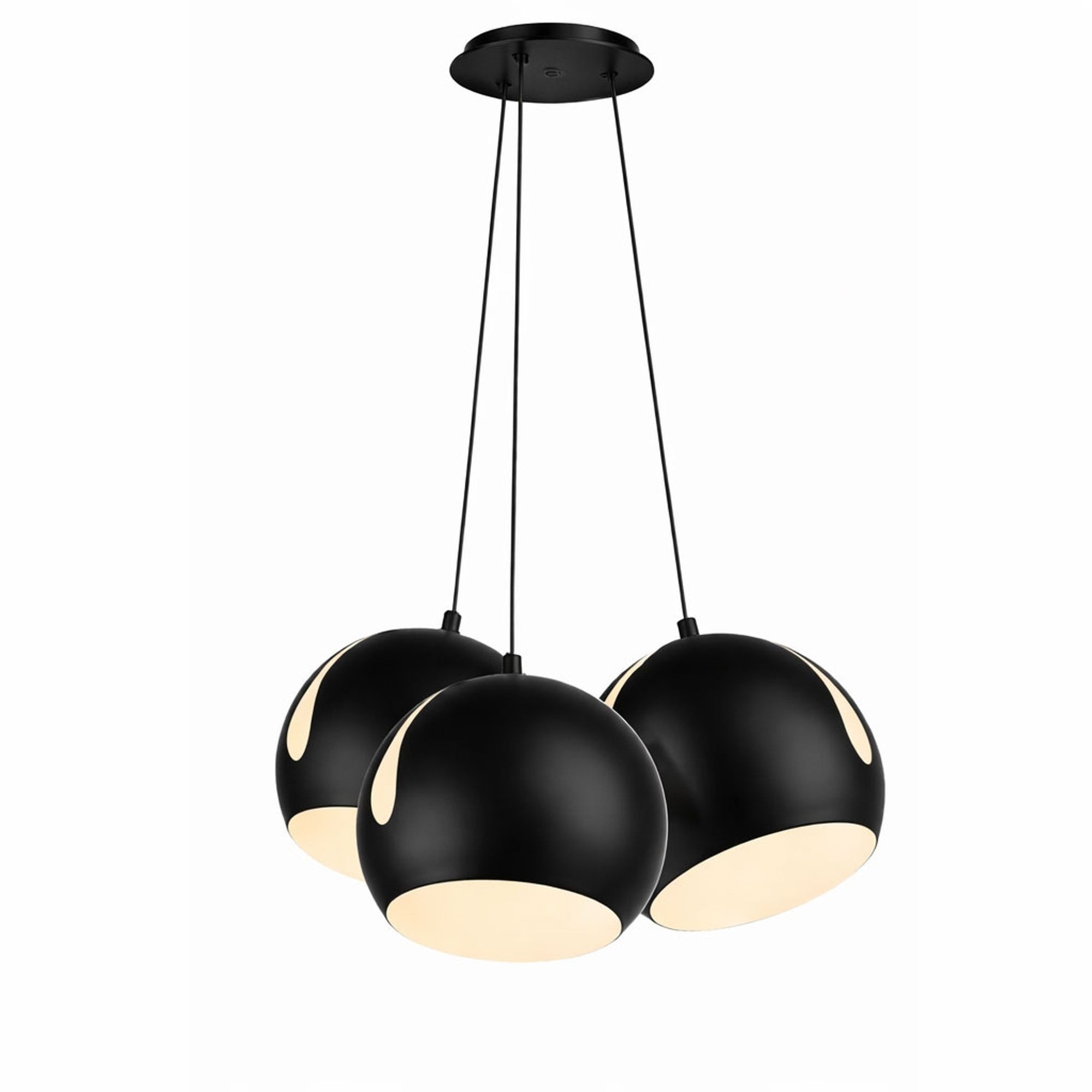 s.luce Pendelleuchte s.luce Ball Mehrfach-Pendelleuchte Cluster 3-flammig 3x30cm Schwarz