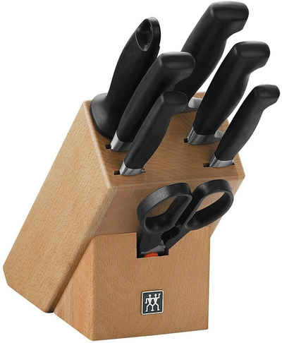 Zwilling Messerblock Vier Sterne Eisgehärtete Klingen 8-tlg Holz Buche, Umfangreich, Spitzenqualität, ergonomisch