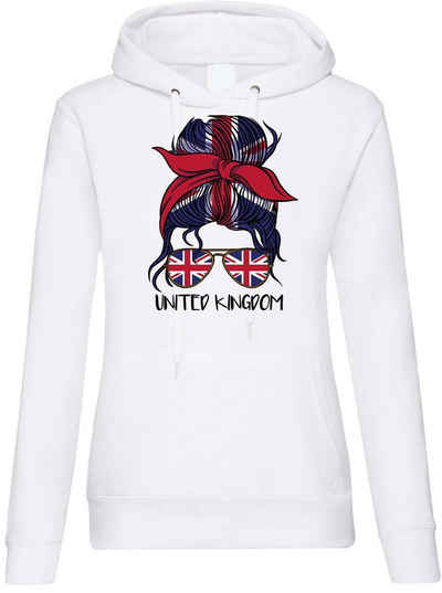 Youth Designz Kapuzenpullover England Britain Flagge Damen Hoodie Pullover mit trendigem Frontprint