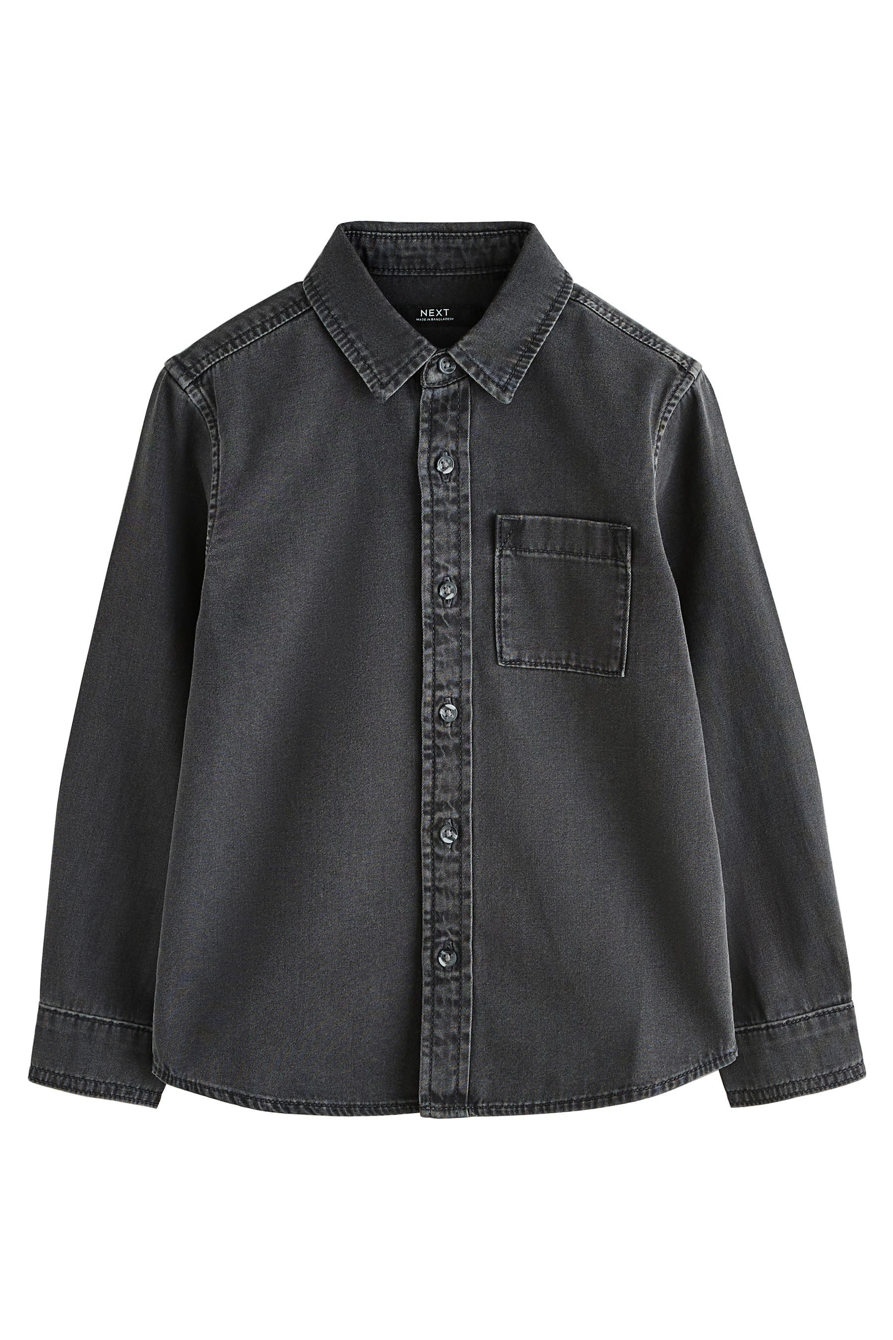 Next Langarmhemd Langärmeliges Hemd aus Denim (1-tlg)