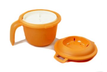 TUPPERWARE Mikrowellenbehälter Junior-Reis-Meister 550 ml orange/weiß + SPÜLTUCH