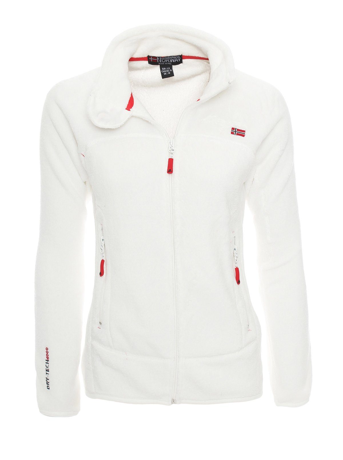 Geographical Norway Fleecejacke Damen, leicht zu tragen, wärmend, flauschig Weiß