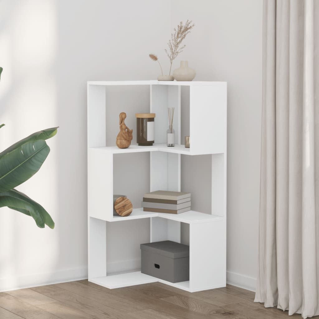 vidaXL Bücherregal Eck-Bücherregal 3 Böden Weiß günstig online kaufen