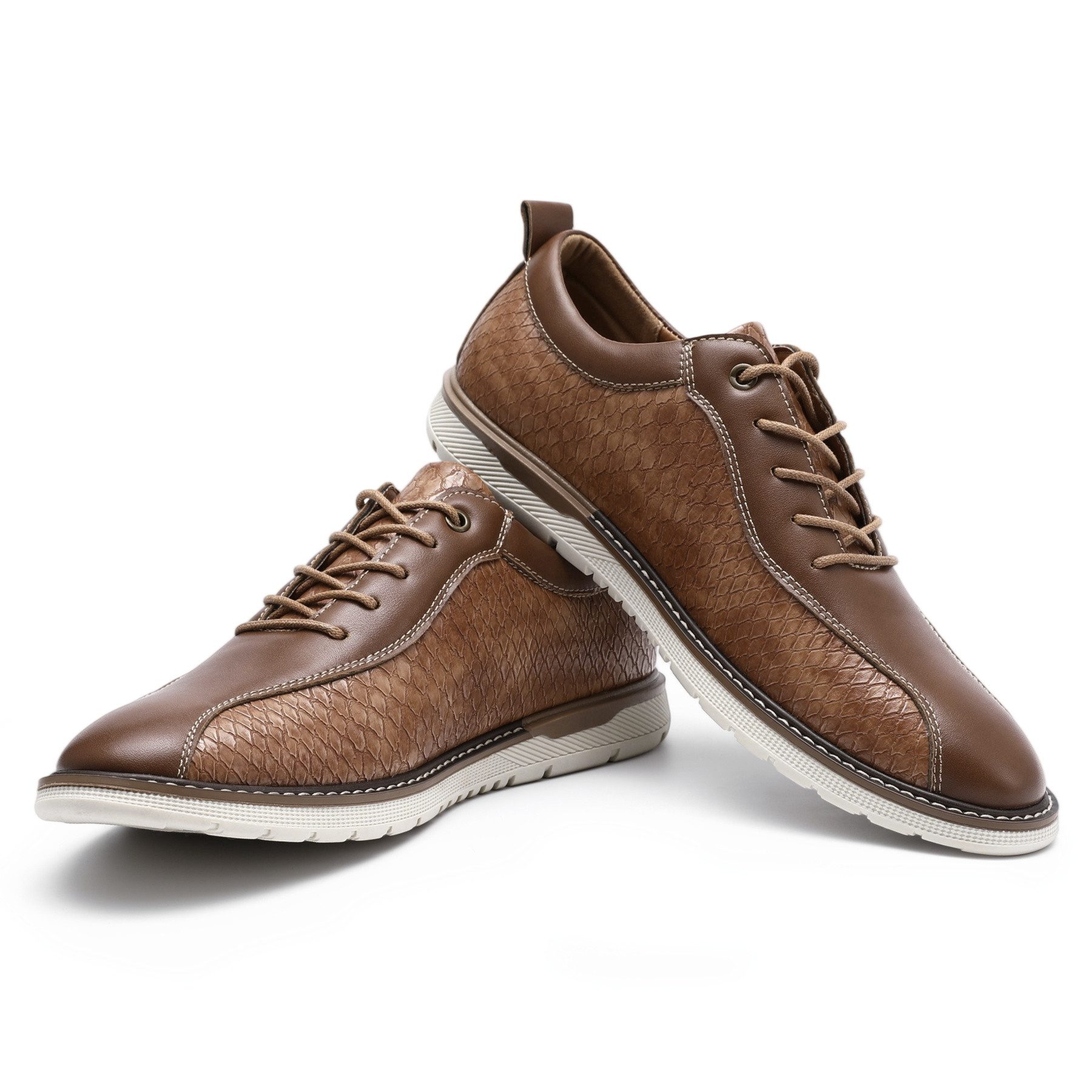 Allthemen Schnürschuh mit Krokodildruck Halbschuhe atmungsaktive Business F günstig online kaufen