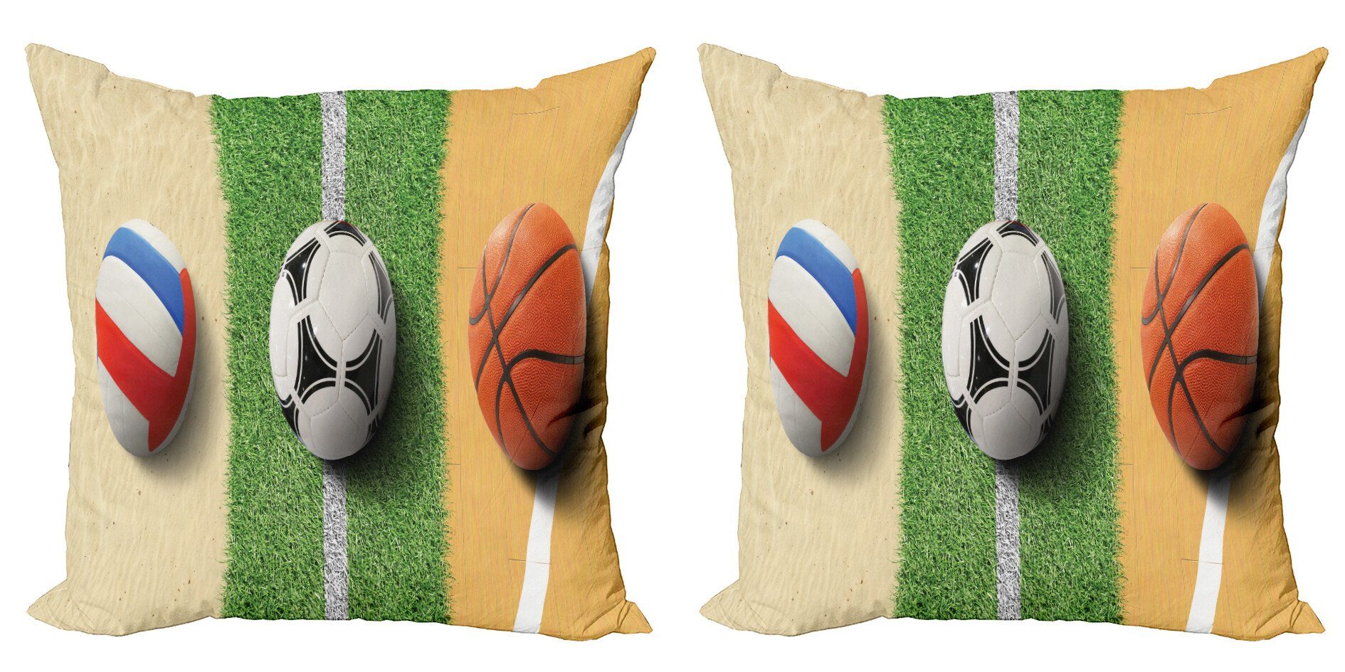 (2 Accent Aktivitäten Abakuhaus Sportliche Digitaldruck, Sportive Stück), 3 Hobby Kissenbezüge Modern Doppelseitiger