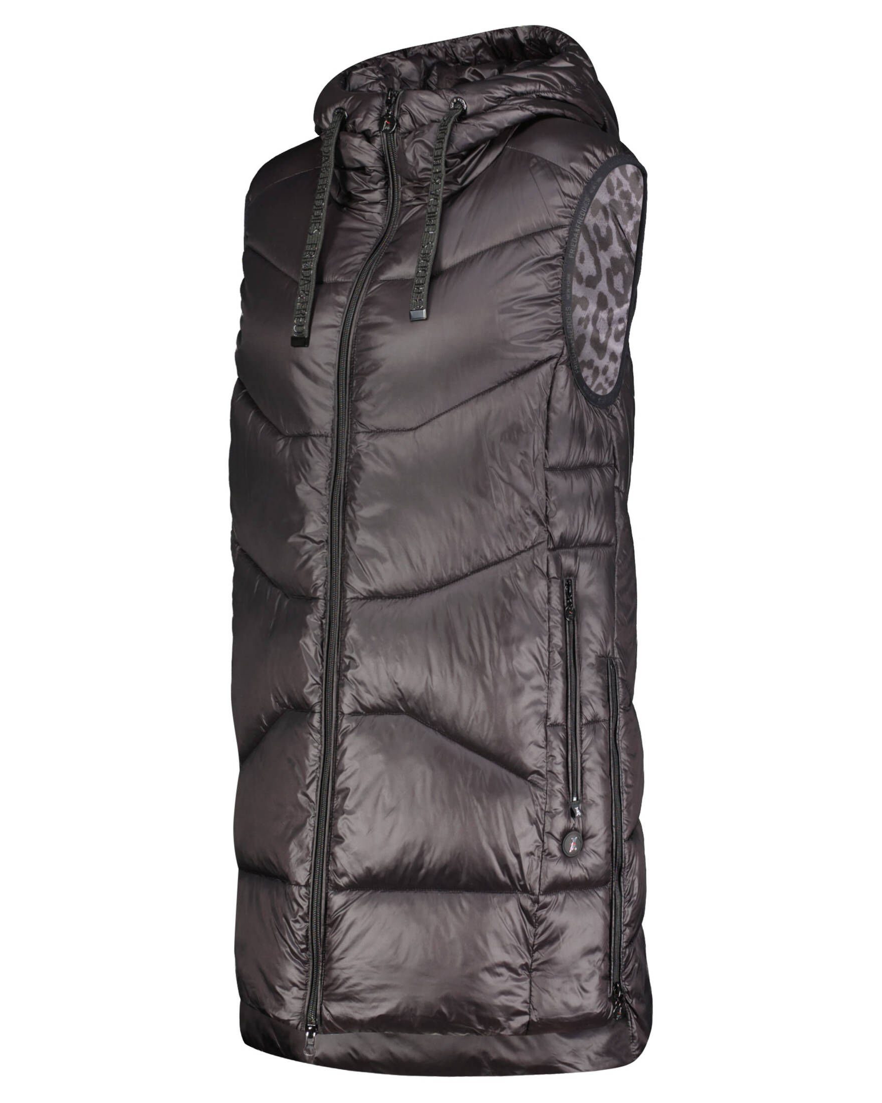 THERMOLITE Steppweste Freddies JACKET Damen (15) Steppweste schwarz Kapuze lang mit (1-tlg) Frieda &