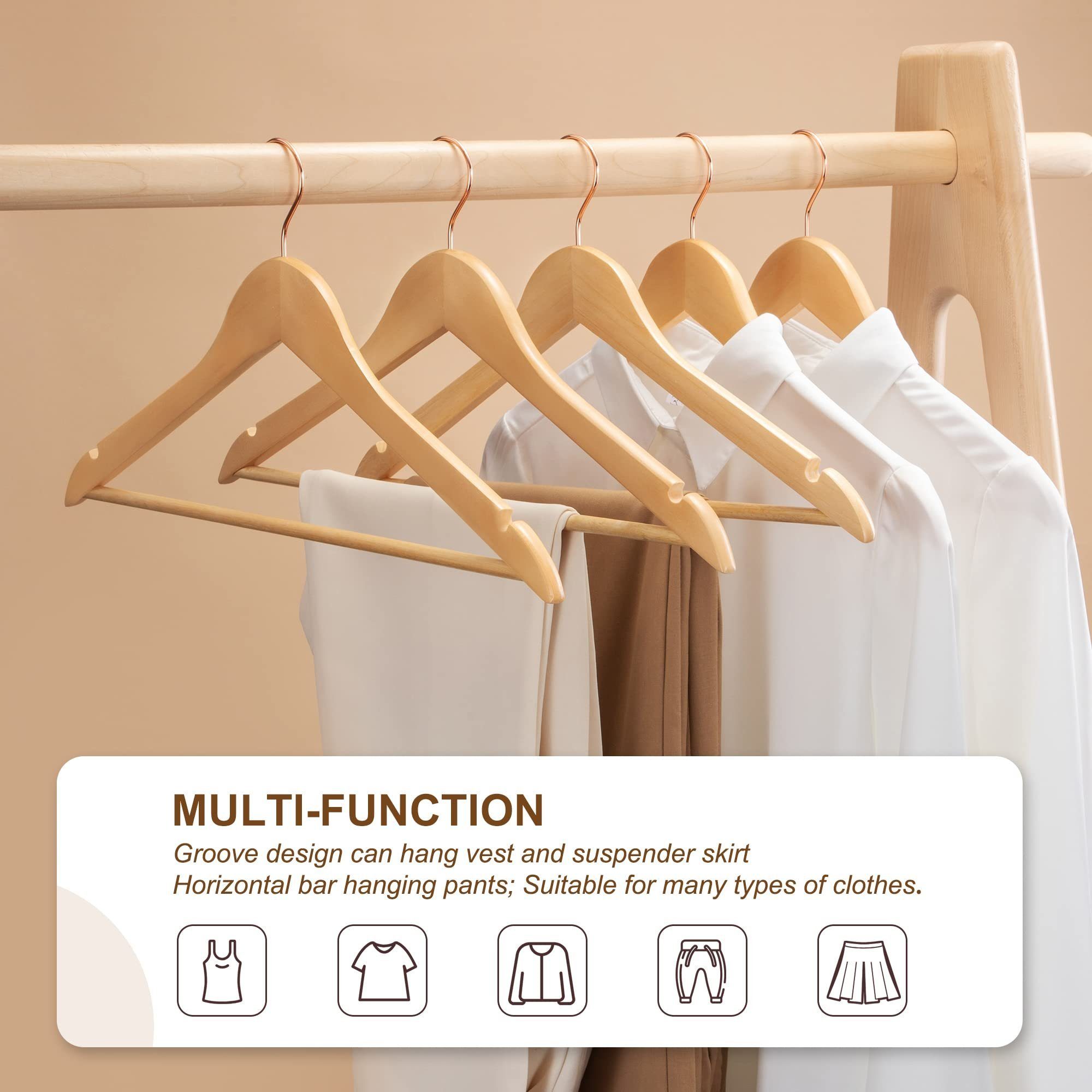 House Day Kleiderbügel Holz für Anzüge, rutschfest, (40-tlg), Kleiderbügel günstig online kaufen