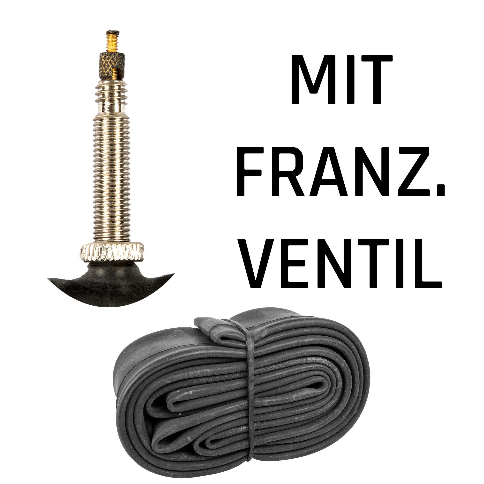 Kujo Fahrradschlauch Schlauch, 26 Zoll, (Einzelpack, 1-St), Fahrradschlauch 12 - 28 Auto Schrader Französisches Ventil Sclaverand