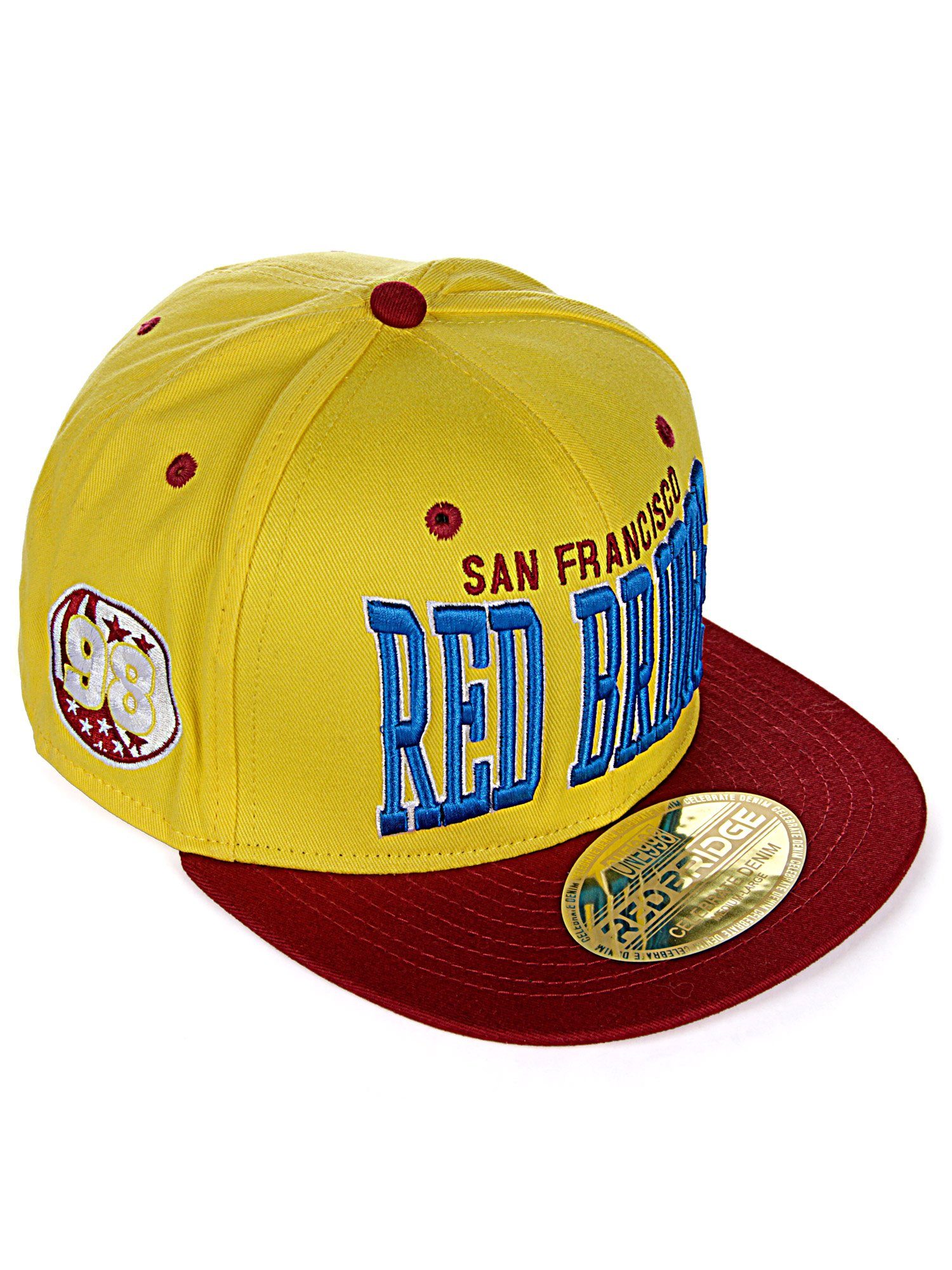RedBridge Baseball Cap gelb-rot mit Durham Schirm kontrastfarbigem