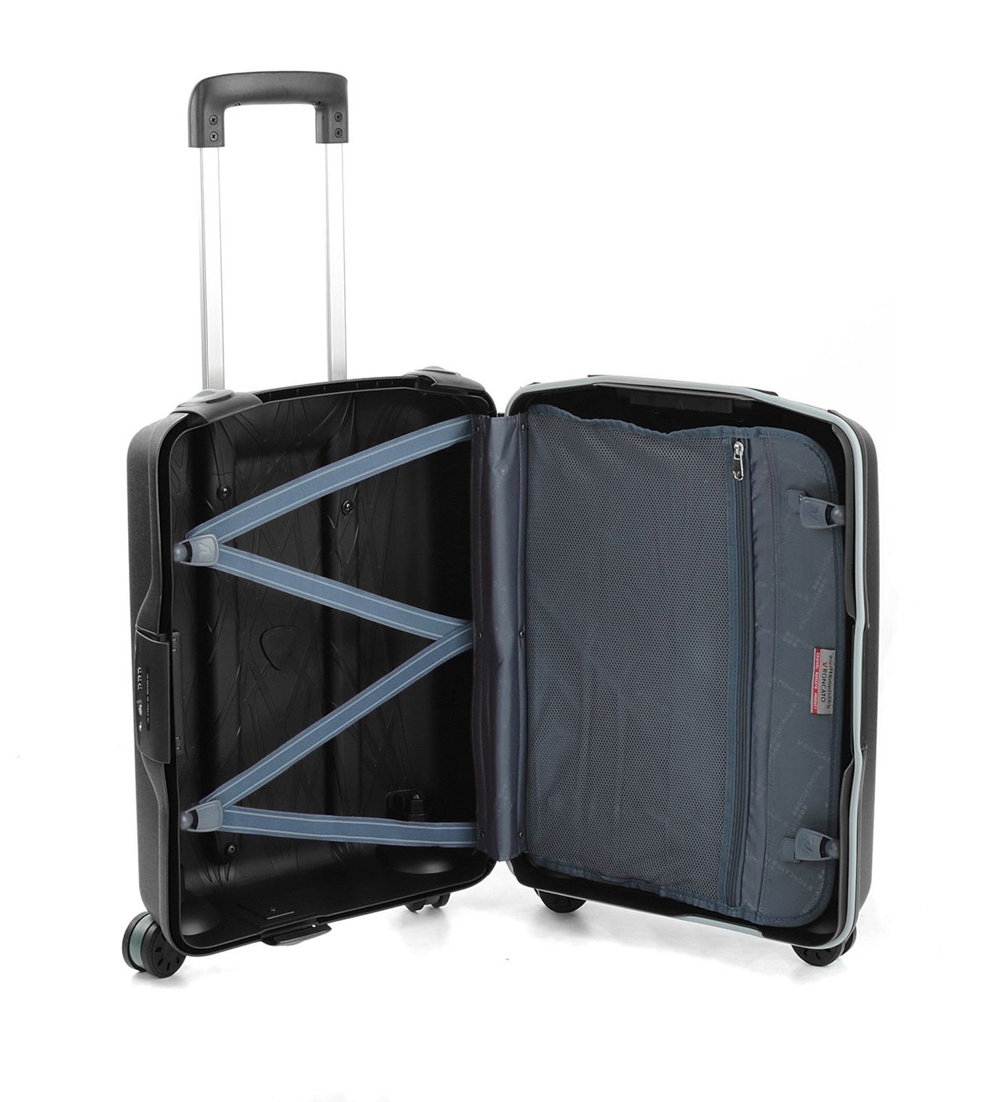 Hartschalen-Trolley 4 Rollen Black Light, RONCATO