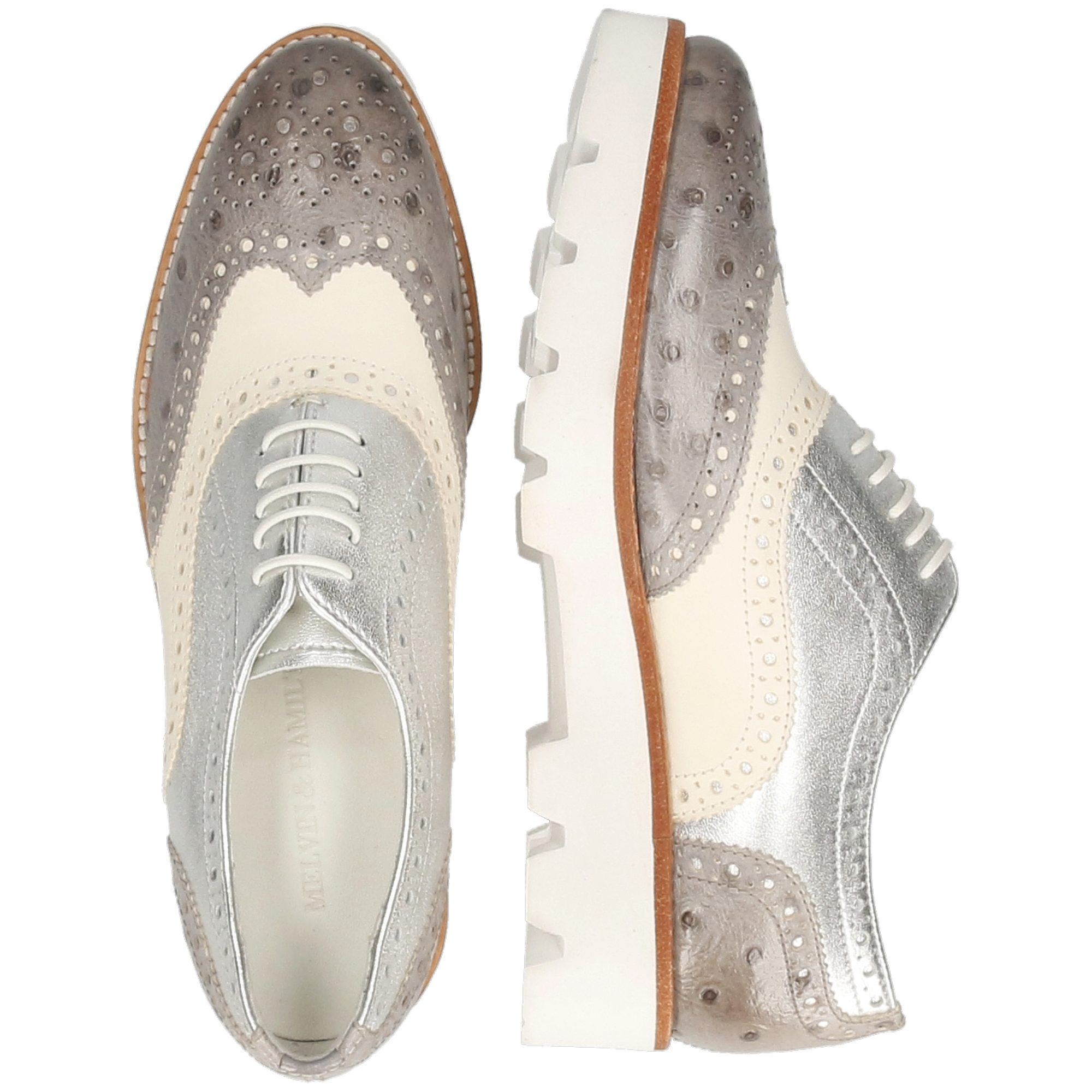 Melvin & Hamilton Molly 2 Leder-Oxford Schuhe für Damen Schnürschuh Plateausohlen, Echtes Leder
