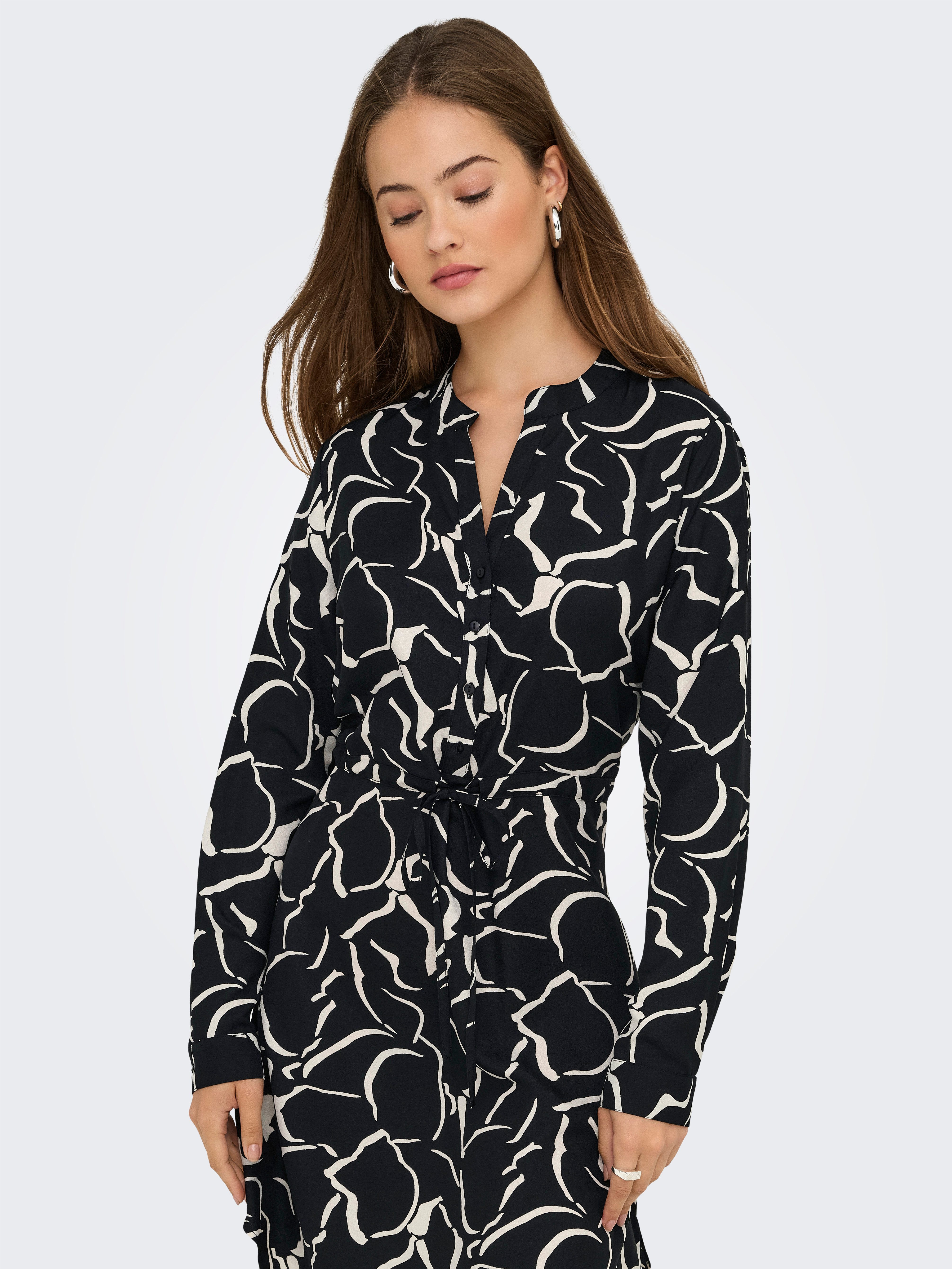 ONLY Druckkleid ONLCORY LIFE L/S V-NECK TUNIC WVN NOOS Sommerkleid mit Tail günstig online kaufen