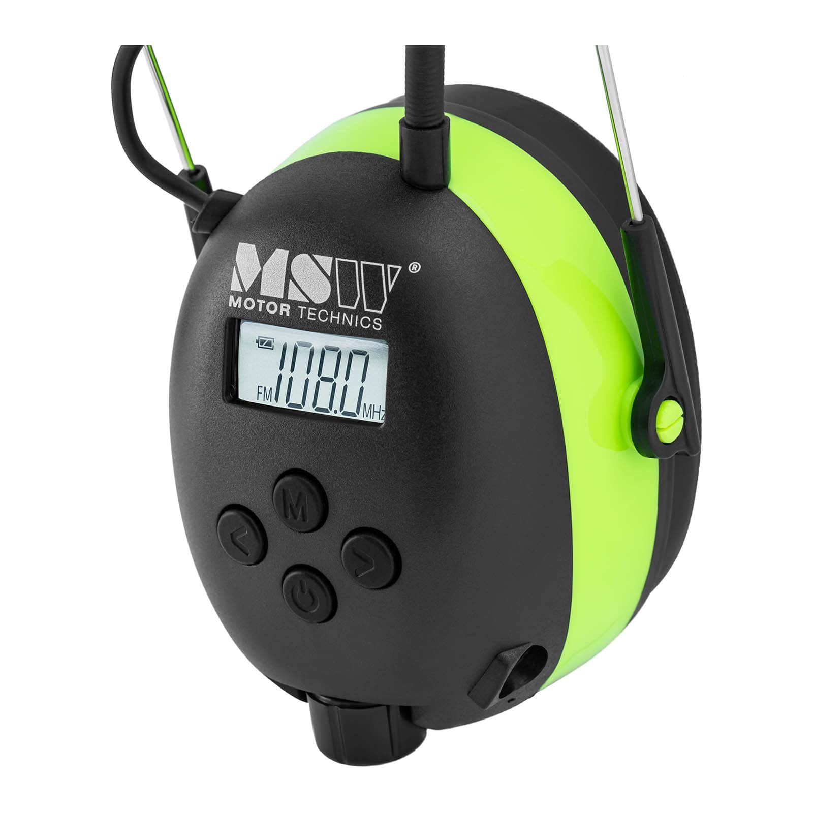 Kapselgehörschutz Lärmschutzkopfhörer Mikrofon Bluetooth LCD-Display MSW