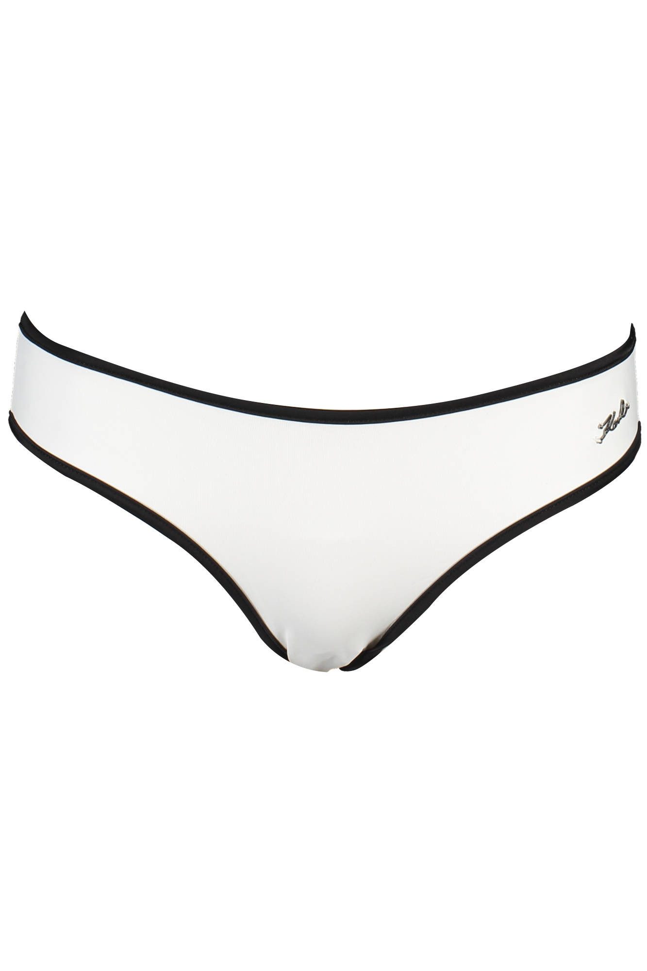 KARL LAGERFELD Badeanzug Elegante Damen-Badehose in Weiß mit Kontrastdetails und Logo-Design