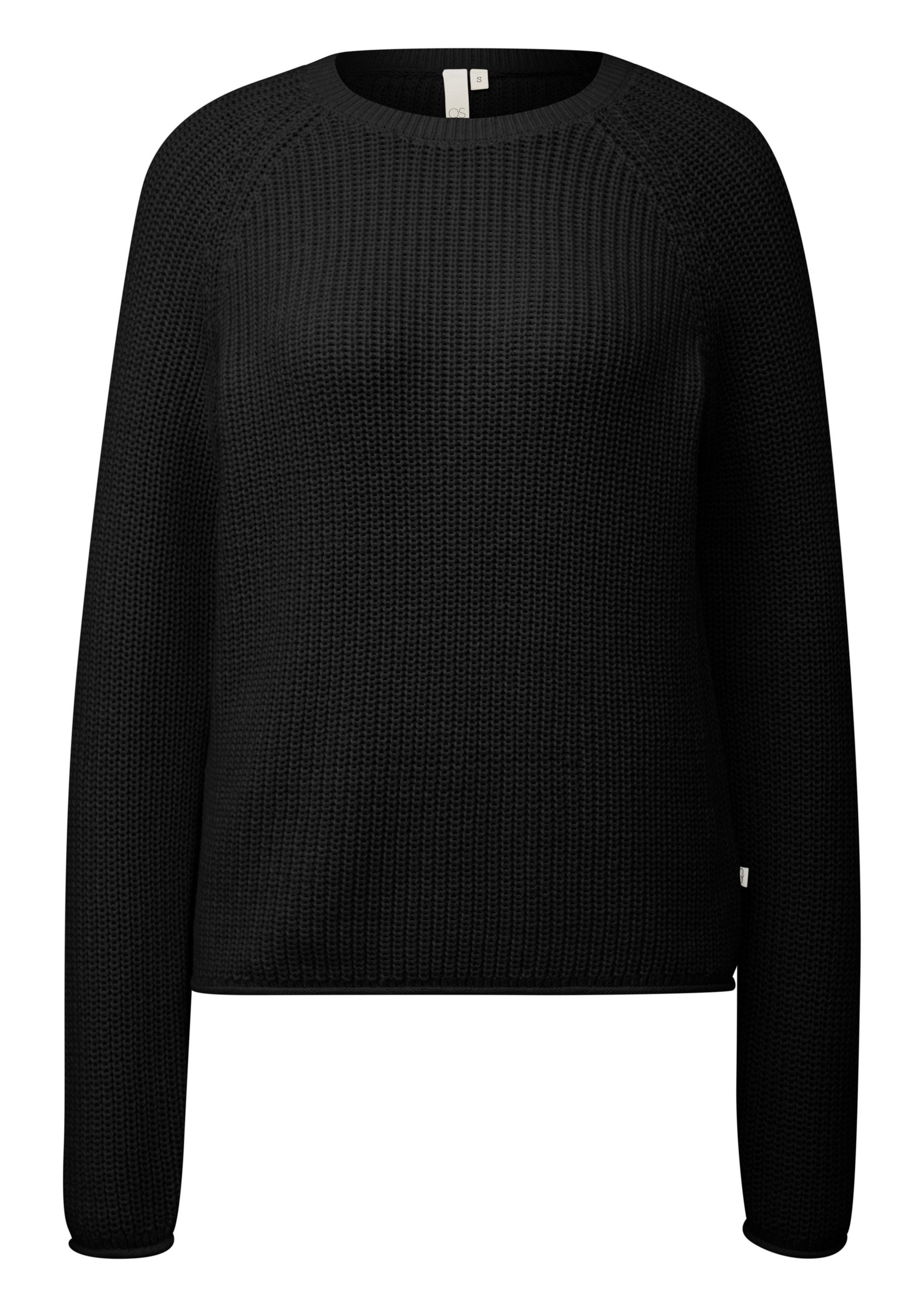 QS Longpullover Strickpullover Melierter Strickpullover mit Raglanärmeln günstig online kaufen