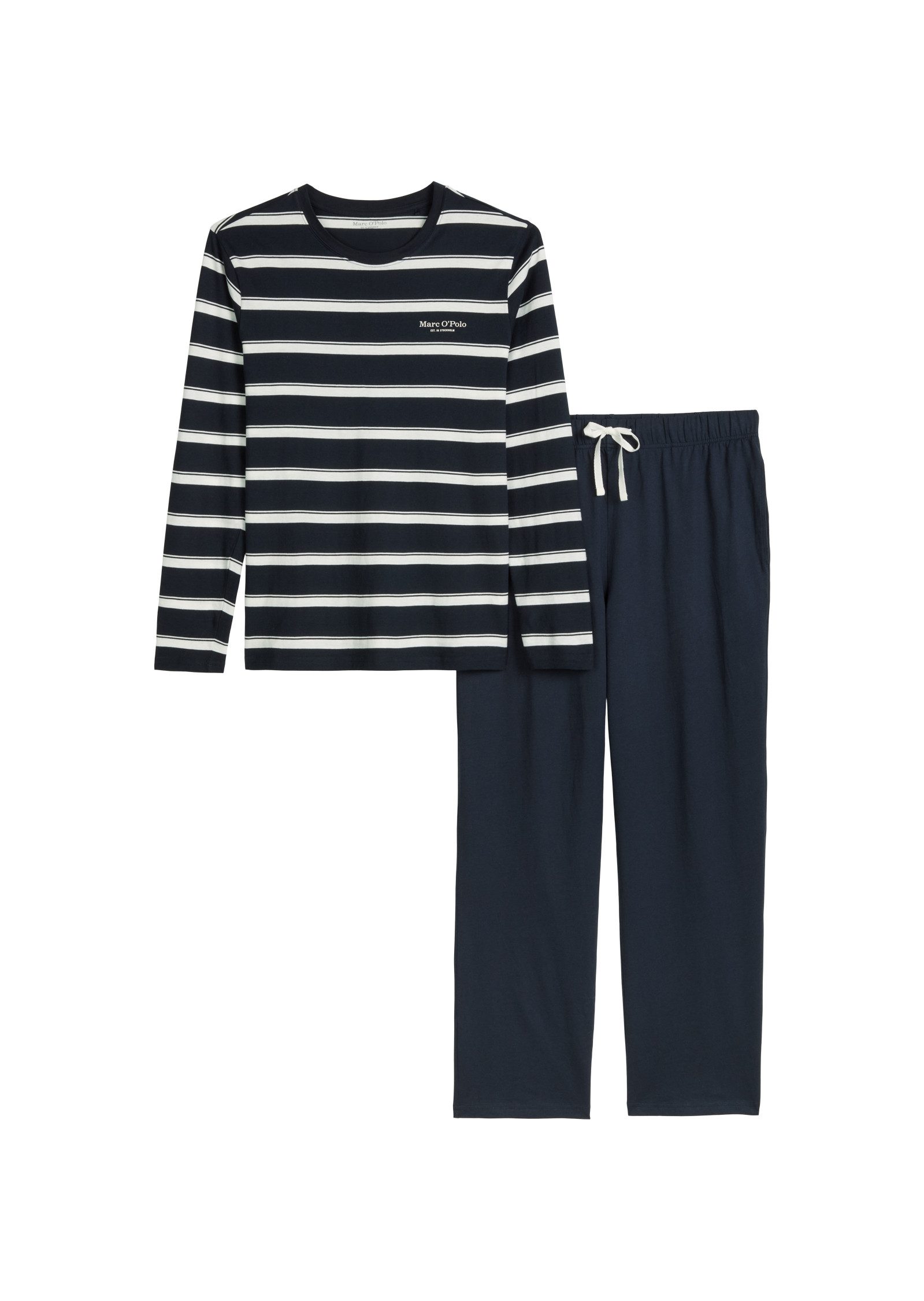 Marc O'Polo Schlafanzug Mix N Match Cotton (2 tlg) mit langen Ärmeln, Rundh günstig online kaufen