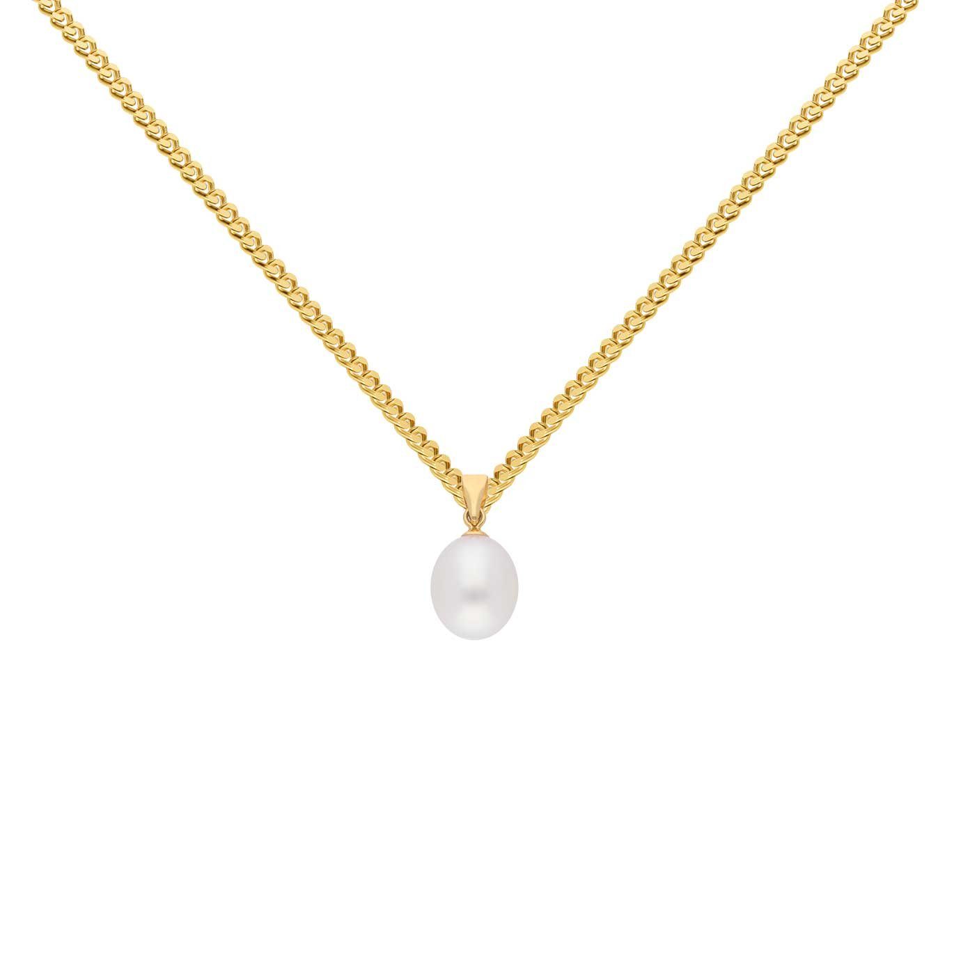 HOPLO Kettenanhänger Gold Anhänger Süßwasserperle mit Goldkette 585-14 Kara günstig online kaufen