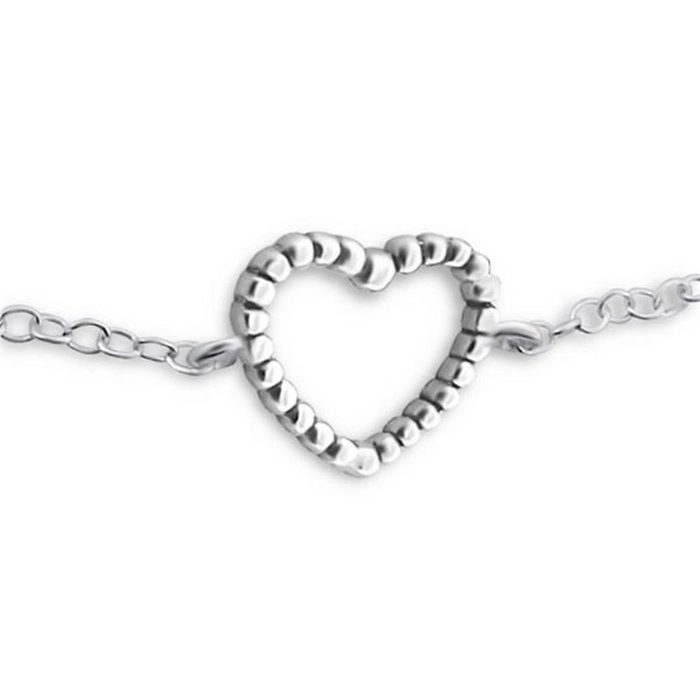 BUNGSA Armband Armband Herz Silber aus 925 Silber Damen (1 Armband 1-tlg. inkl. Schmuckbeutel aus Organza) Bracelet Armschmuck