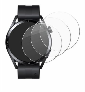 Savvies Panzerglas für Huawei Watch GT 3 (46 mm), Displayschutzglas, 3 Stück, Schutzglas Echtglas 9H Härte klar Anti-Fingerprint