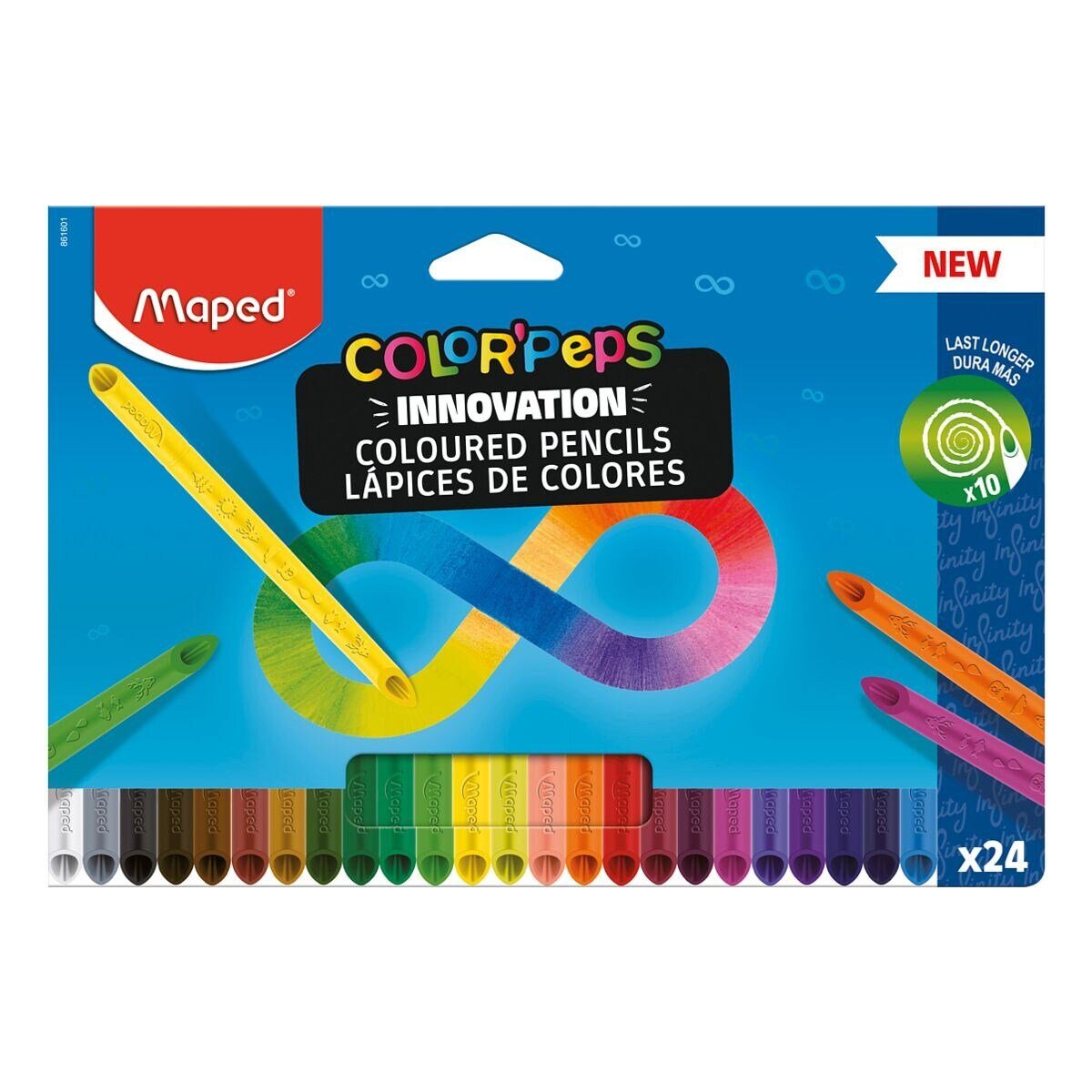 MAPED Buntstift Color peps Infinity, (24-tlg), selbstanspitzend, ohne Holzmantel