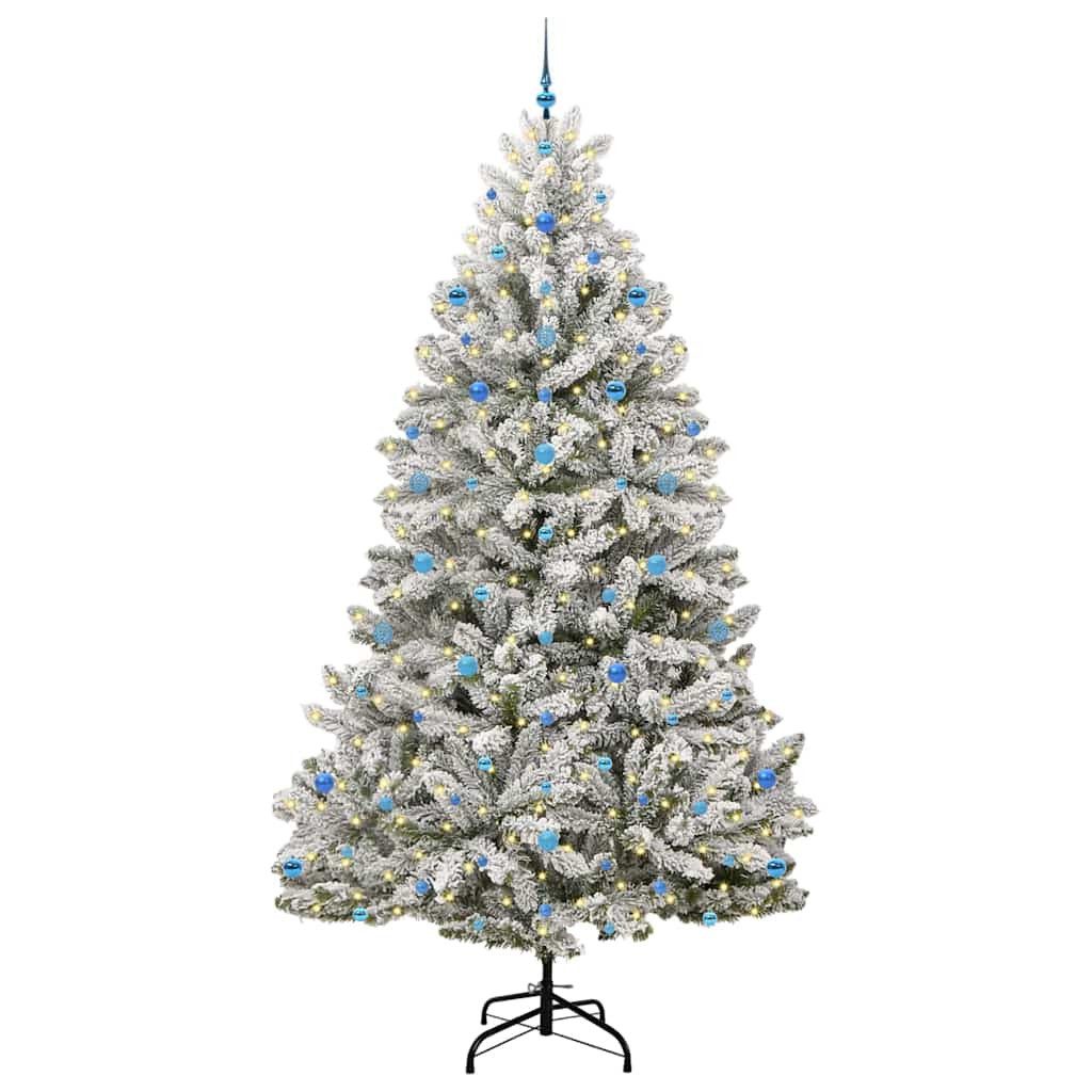 furnicato Künstlicher Weihnachtsbaum Grün und Weiß 270 cm PVC und Metall