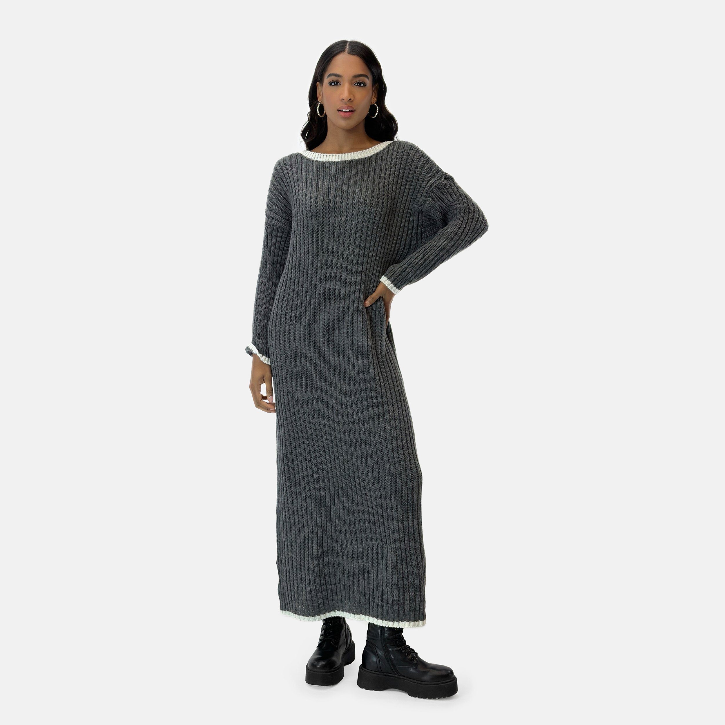 Elara Strickkleid Elara Damen Langes Strickkleid günstig online kaufen