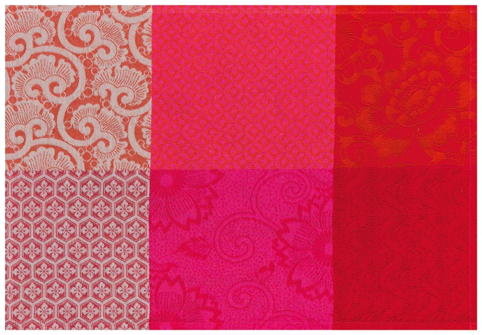 Platzset Beschichtete Tischsets (2x Set) Fleurs De Kyoto Cerise 38x52 cm