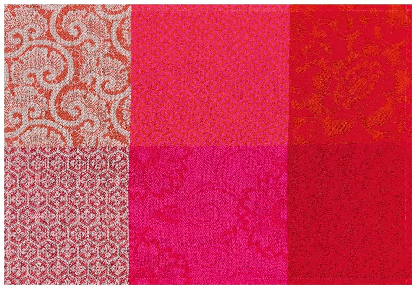 2-St), De beschichtet (4x Kyoto Tischsets, Cerise cm, Fleurs 38x52 Beschichtete Le Set Francais, Tischsets (2er Jacquard Set) Platzset,