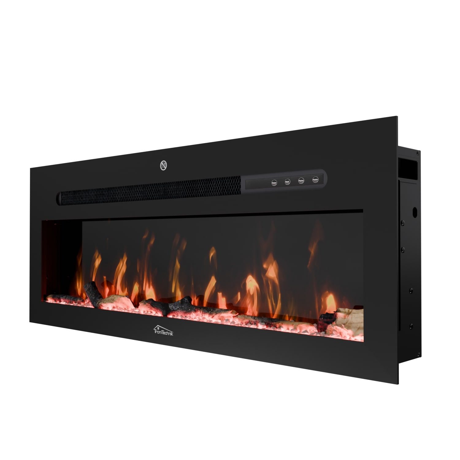 TroniTechnik Elektrokamin Wandkamin elektrisch 900/1800W, LED Flammeneffekt, App, Timer, schwarz, Elegant, platzsparend, dekorativ nutzbar, smart steuerbar, zuverlässig