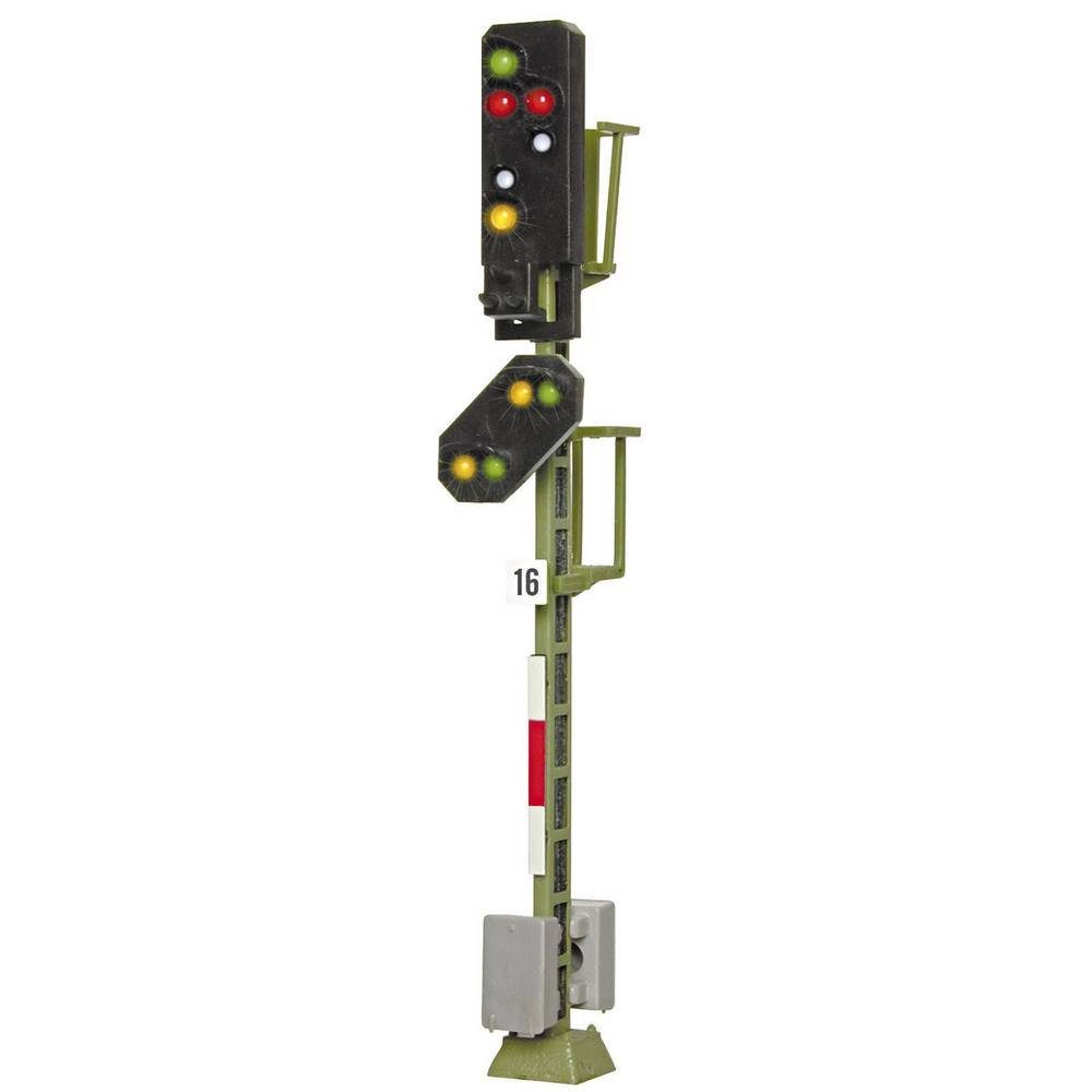 Viessmann Modelleisenbahn-Signal Licht-Ausfahrsignal der DB mit Vorsignal, 10 LEDs 4016, mit Vorsignal